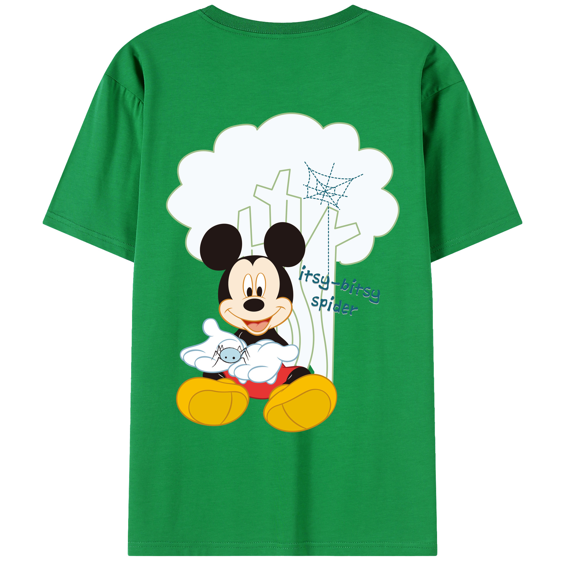 （画像用） ミッキーマウス Mickey Mouse レディース半袖Tシャツ(バックプリント)