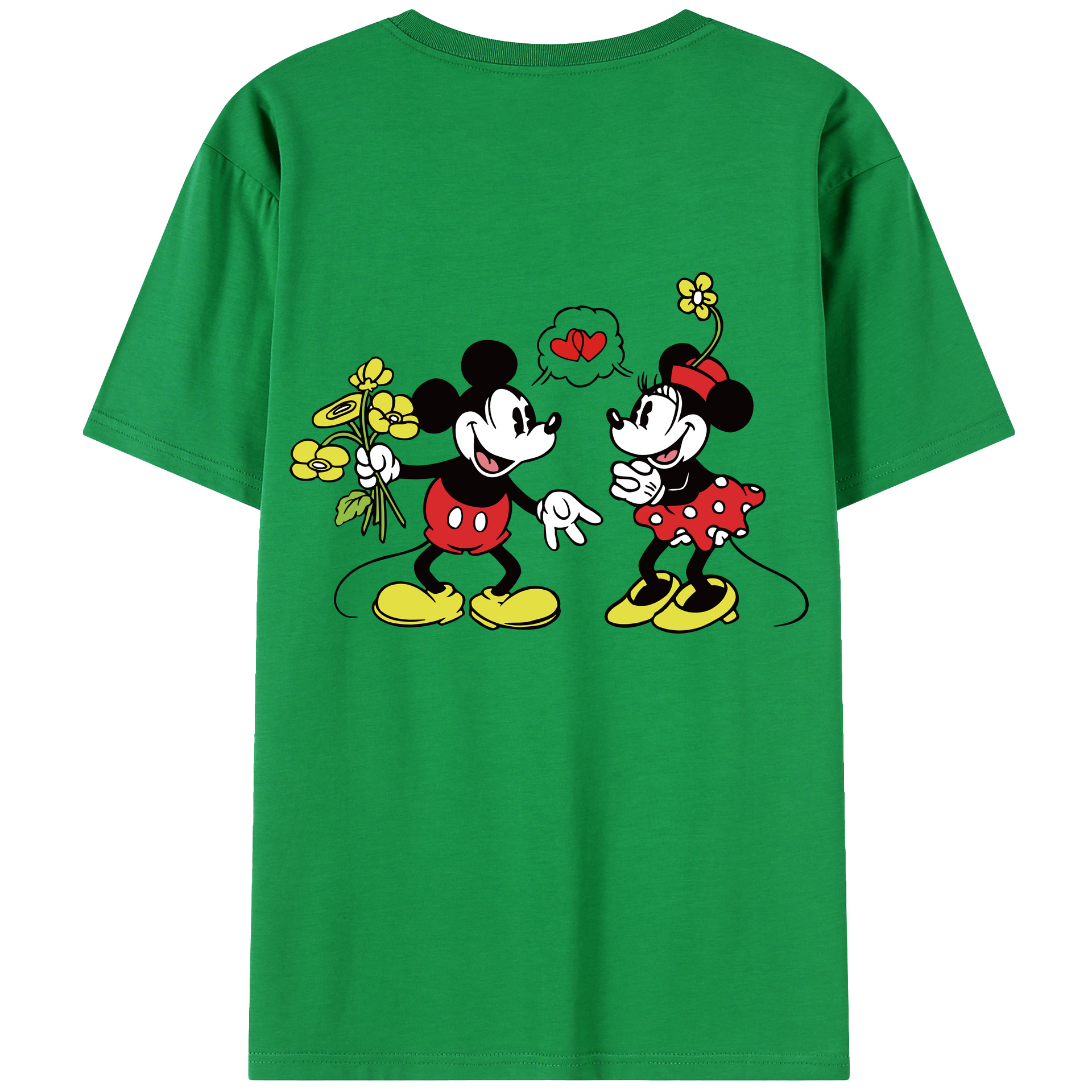 （画像用） ミッキーマウス Mickey Mouse レディース半袖Tシャツ(バックプリント)