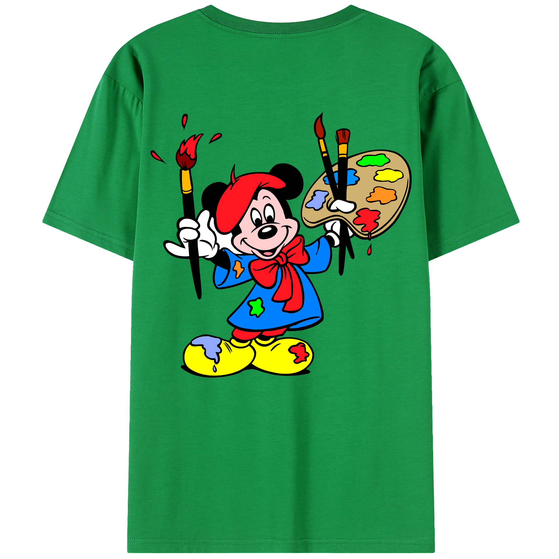 （画像用） ミッキーマウス Mickey Mouse レディース半袖Tシャツ(バックプリント)