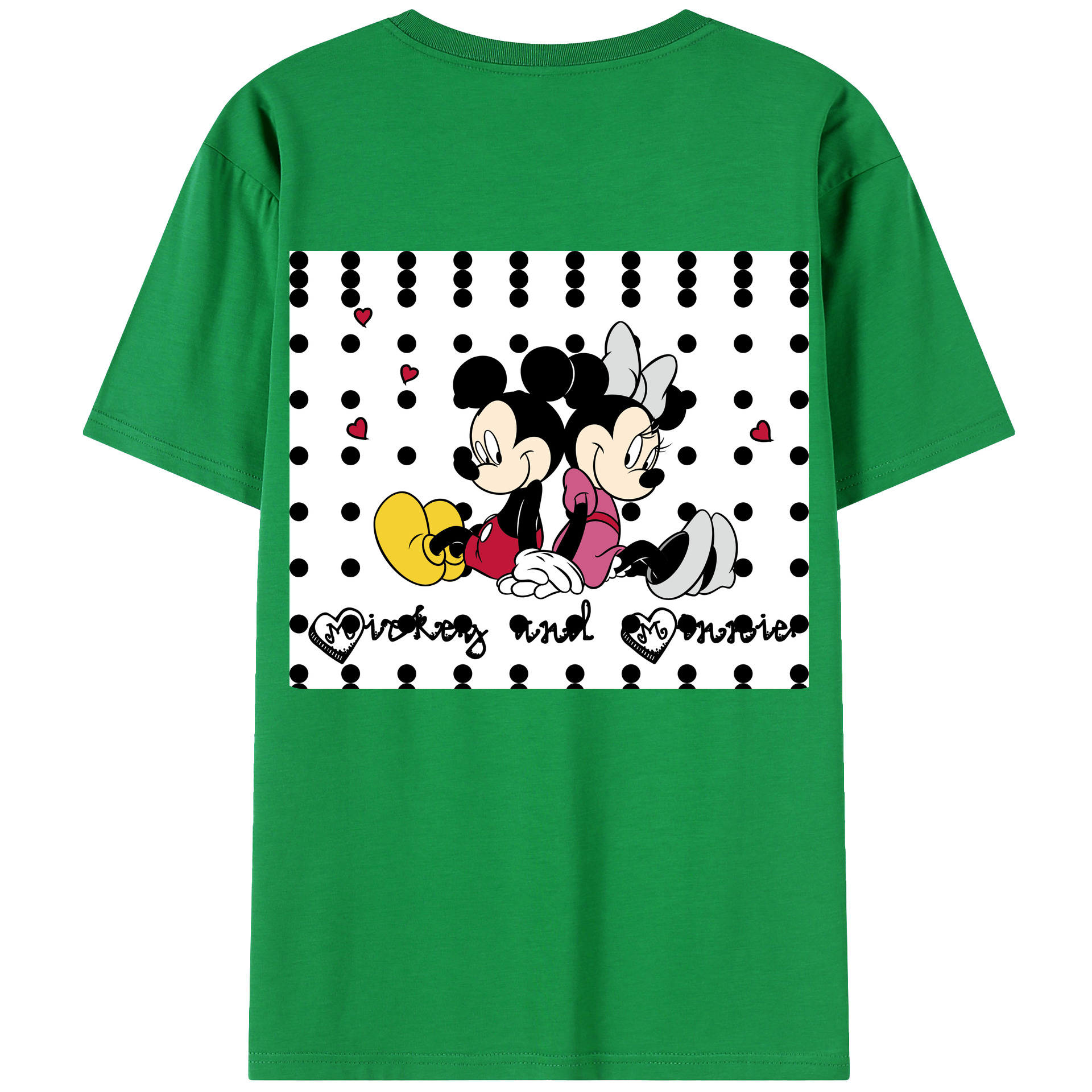（画像用） ミッキーマウス Mickey Mouse レディース半袖Tシャツ(バックプリント)
