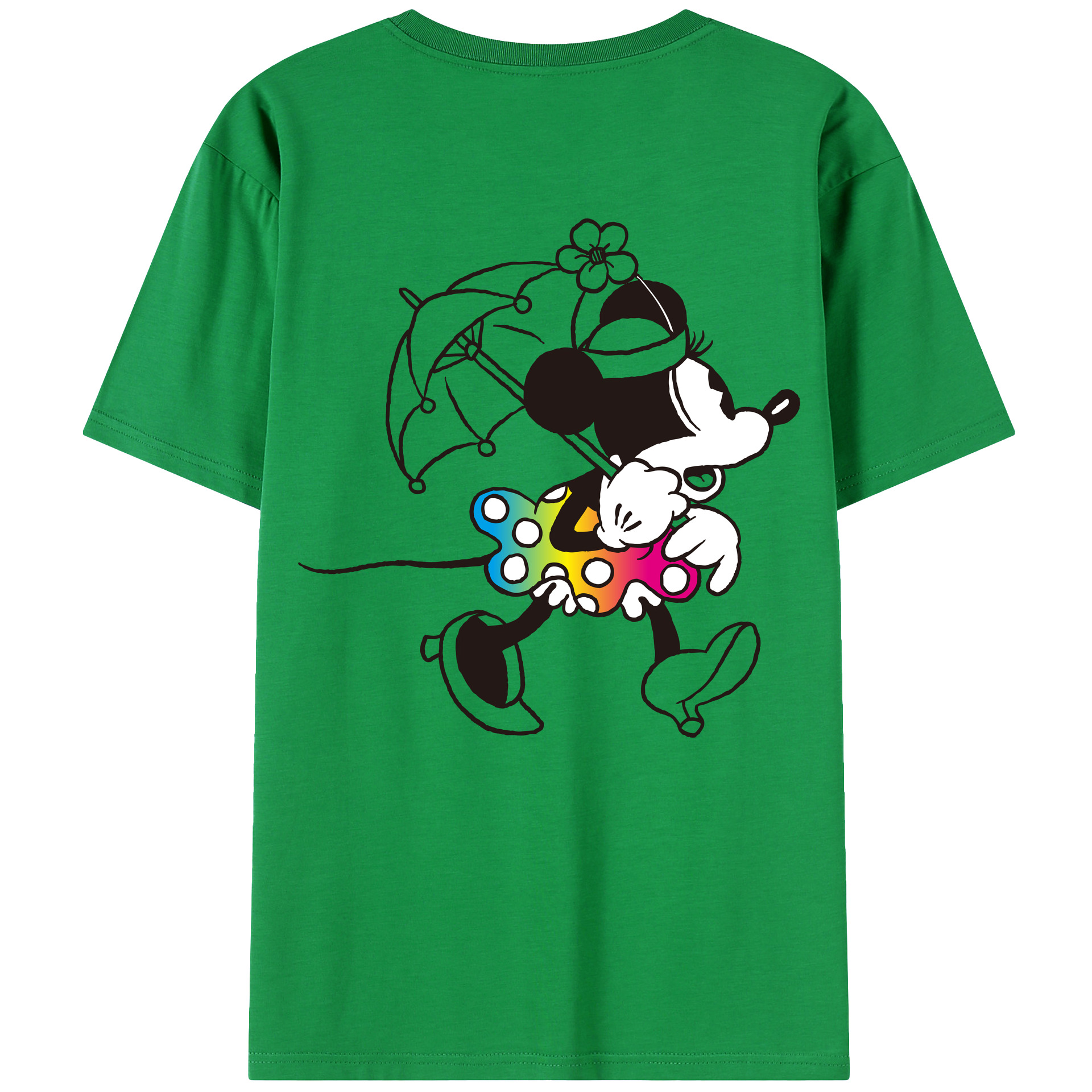 （画像用） ミッキーマウス Mickey Mouse レディース半袖Tシャツ(バックプリント)