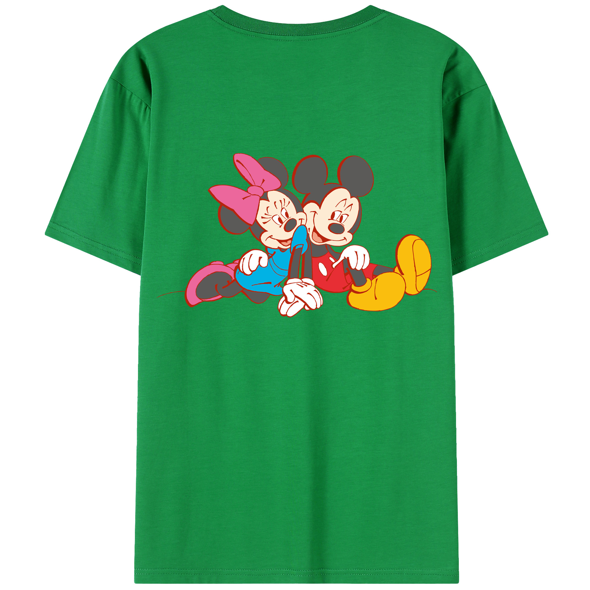 （画像用） ミッキーマウス Mickey Mouse レディース半袖Tシャツ(バックプリント)