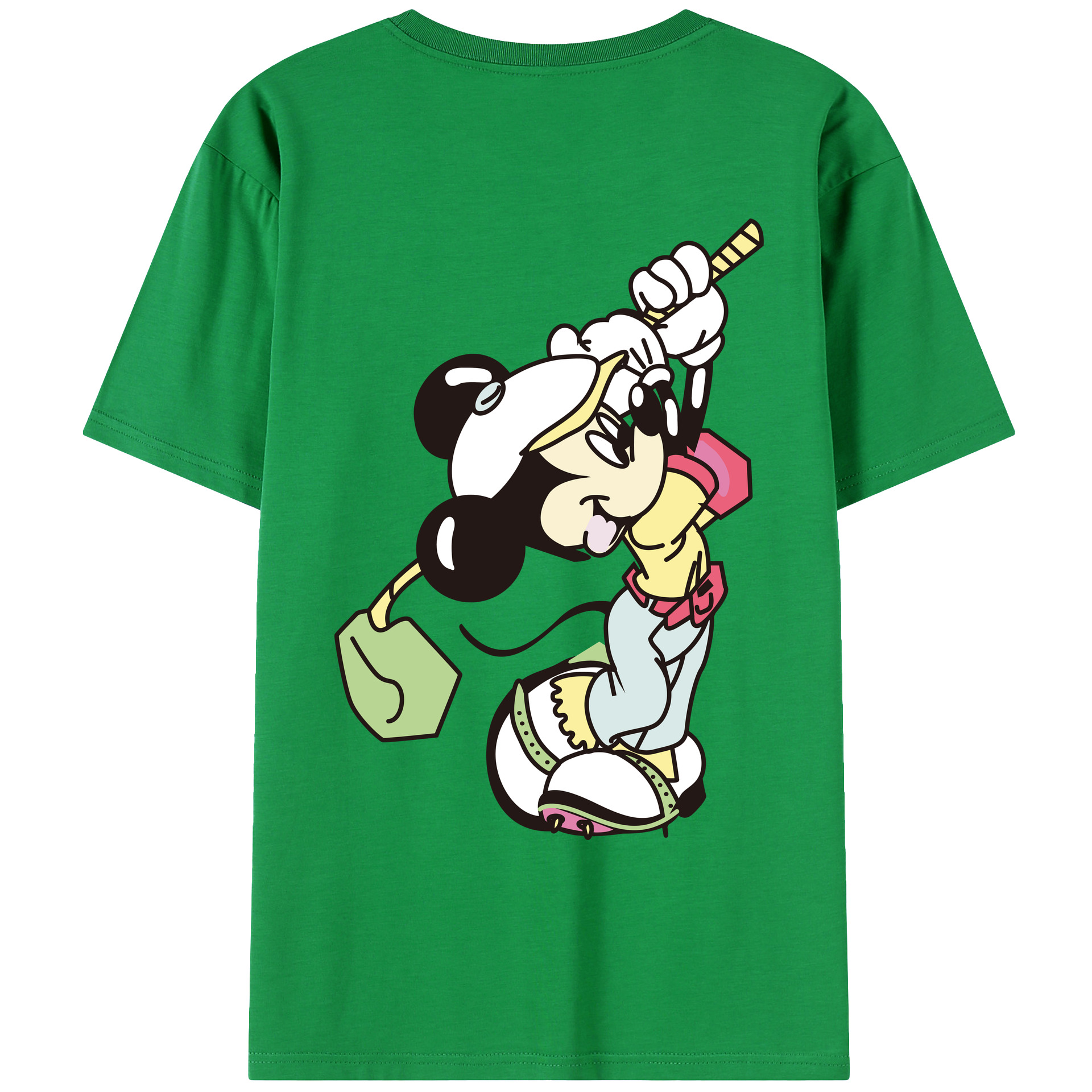 （画像用） ミッキーマウス Mickey Mouse レディース半袖Tシャツ(バックプリント)