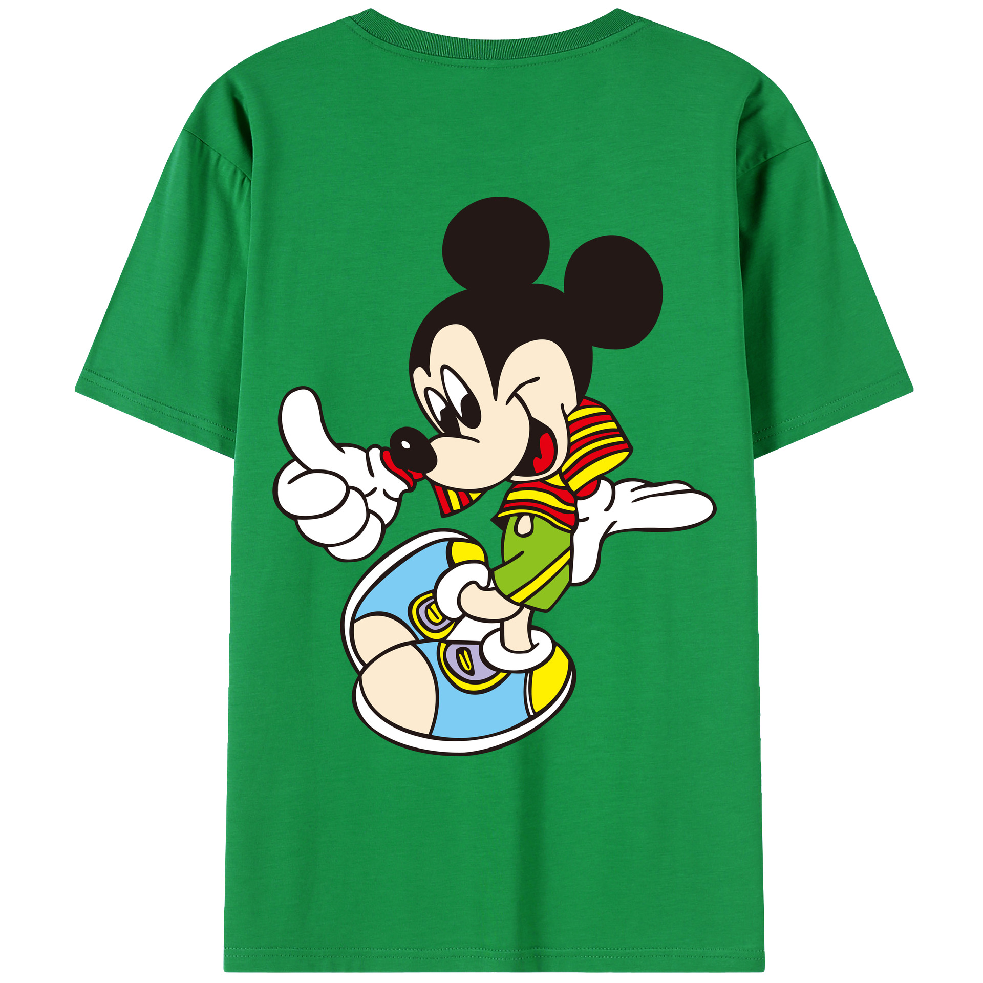 （画像用） ミッキーマウス Mickey Mouse レディース半袖Tシャツ(バックプリント)