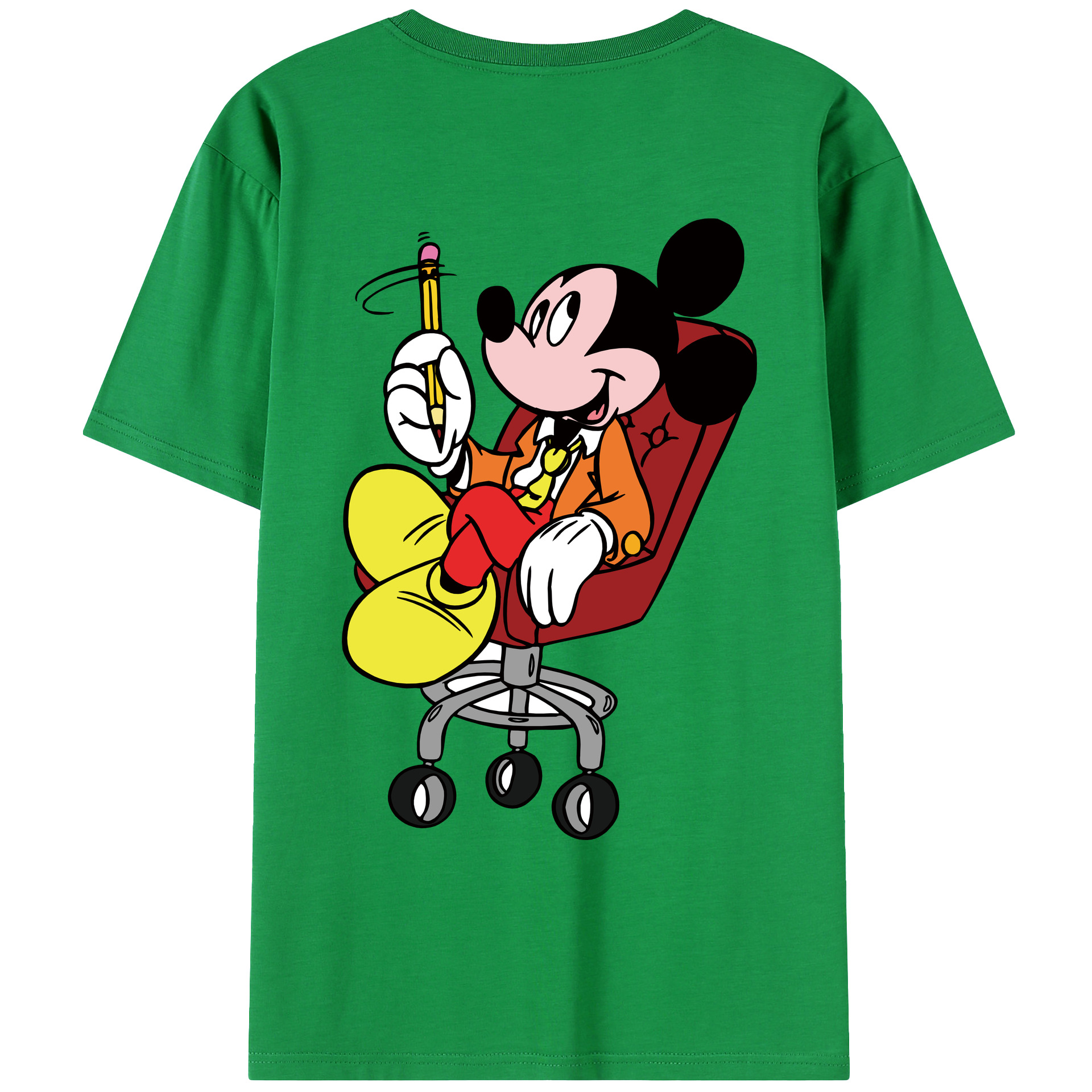（画像用） ミッキーマウス Mickey Mouse レディース半袖Tシャツ(バックプリント)