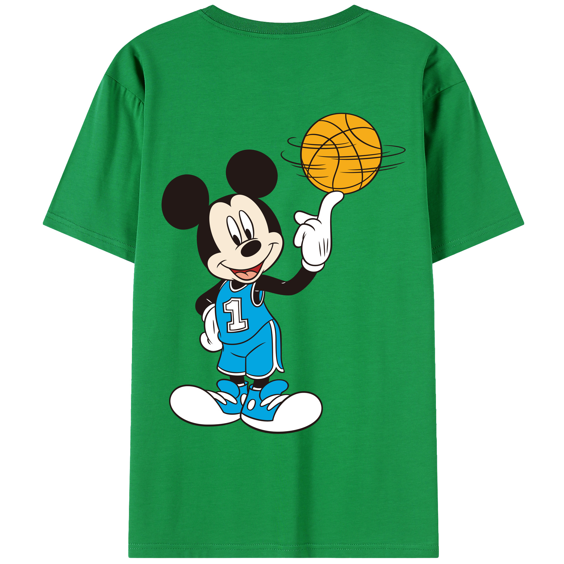 （画像用） ミッキーマウス Mickey Mouse レディース半袖Tシャツ(バックプリント)