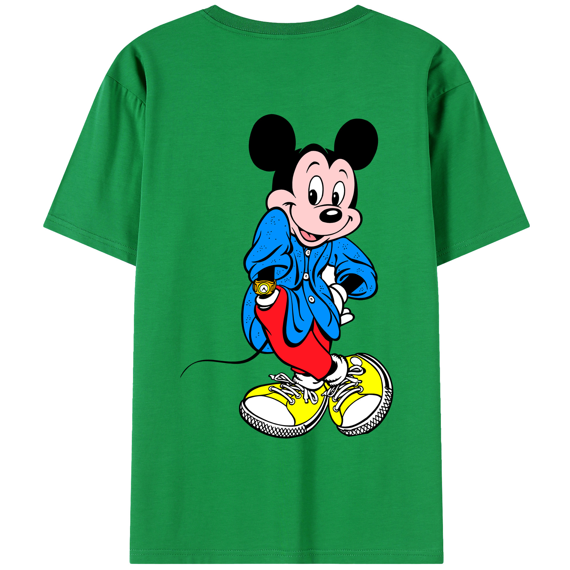 （画像用） ミッキーマウス Mickey Mouse レディース半袖Tシャツ(バックプリント)