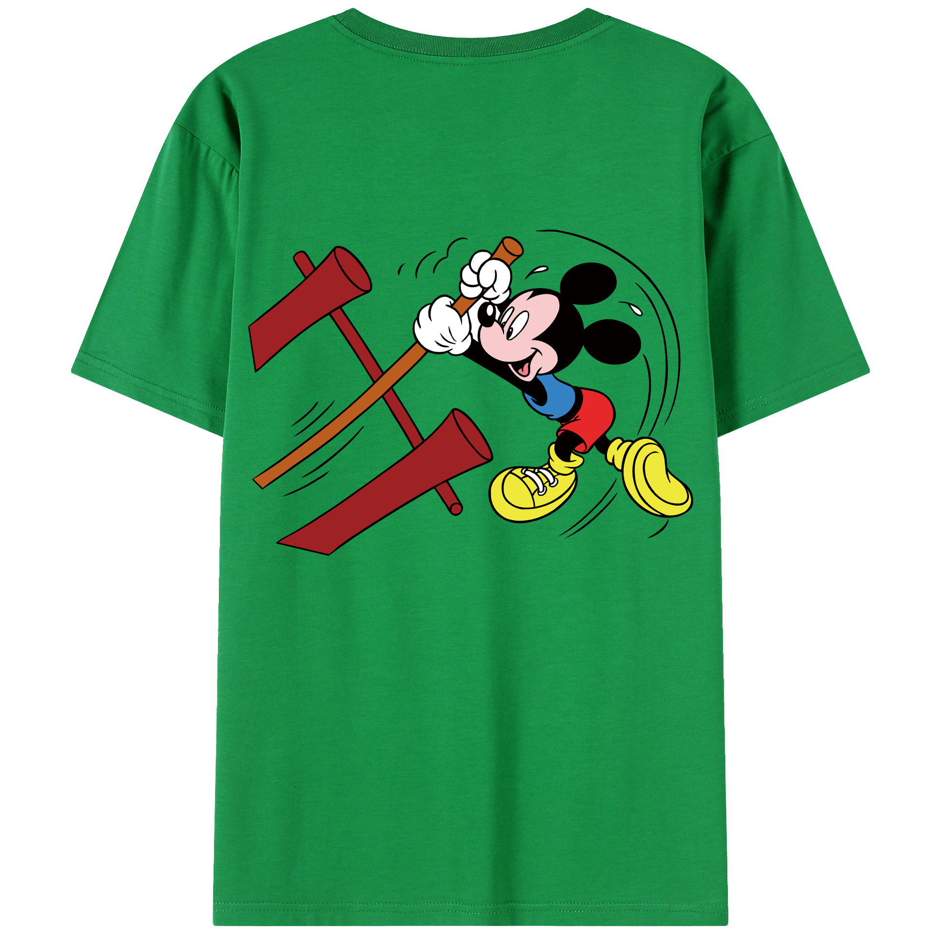 （画像用） ミッキーマウス Mickey Mouse レディース半袖Tシャツ(バックプリント)