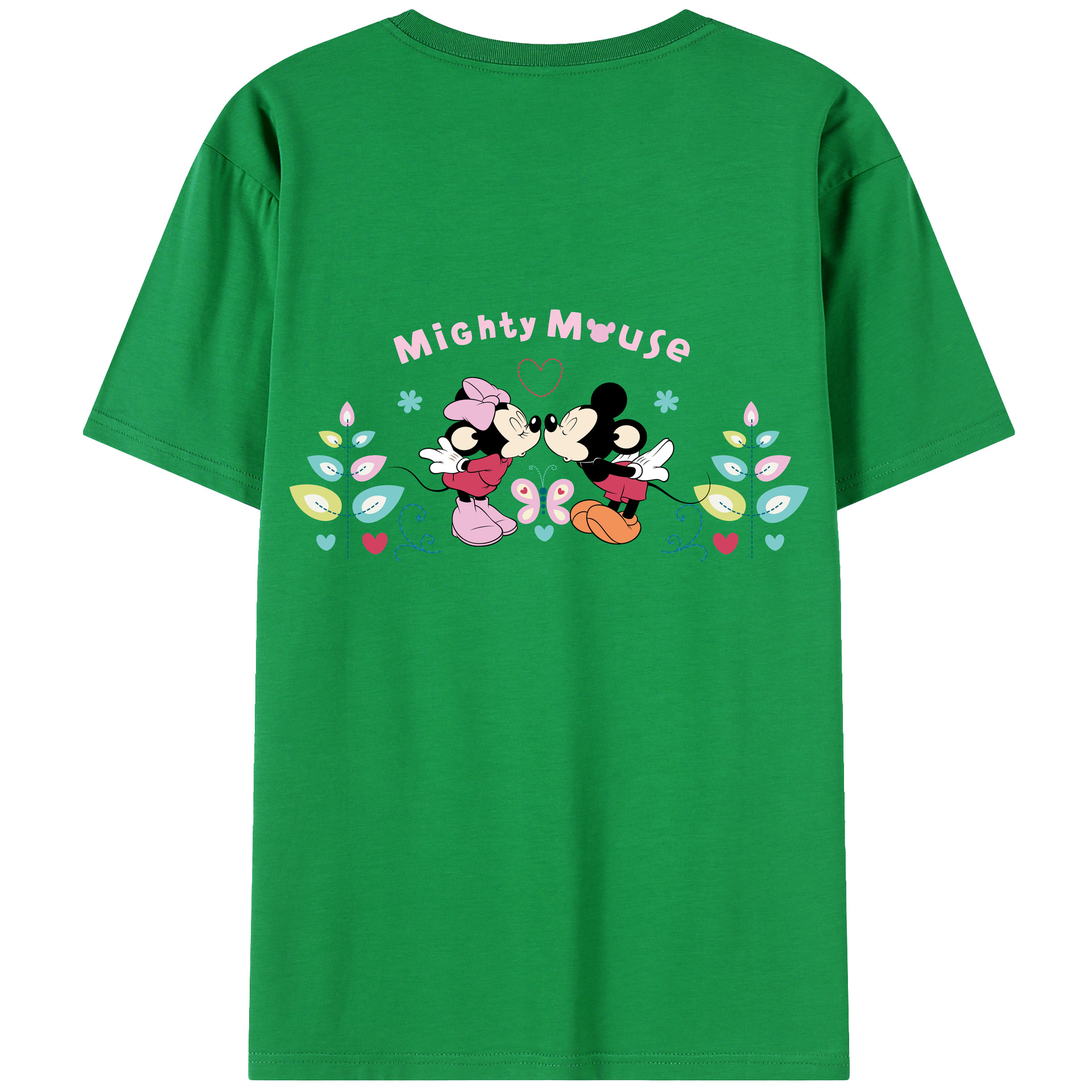 （画像用） ミッキーマウス Mickey Mouse レディース半袖Tシャツ(バックプリント)