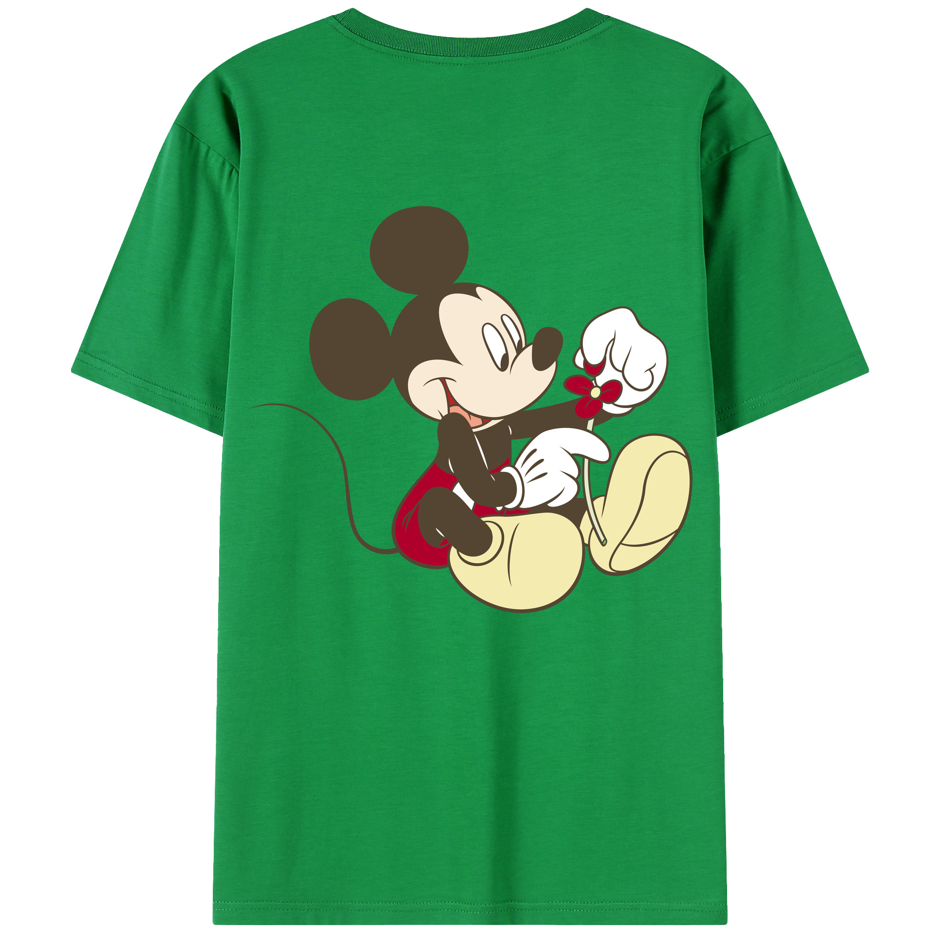 （画像用） ミッキーマウス Mickey Mouse レディース半袖Tシャツ(バックプリント)