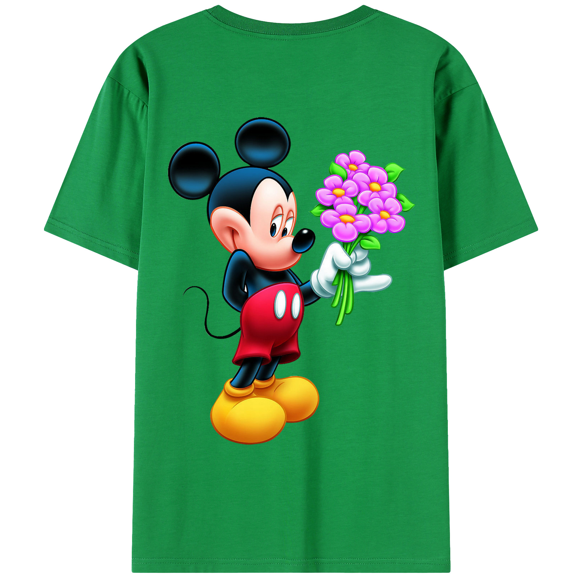 （画像用） ミッキーマウス Mickey Mouse レディース半袖Tシャツ(バックプリント)