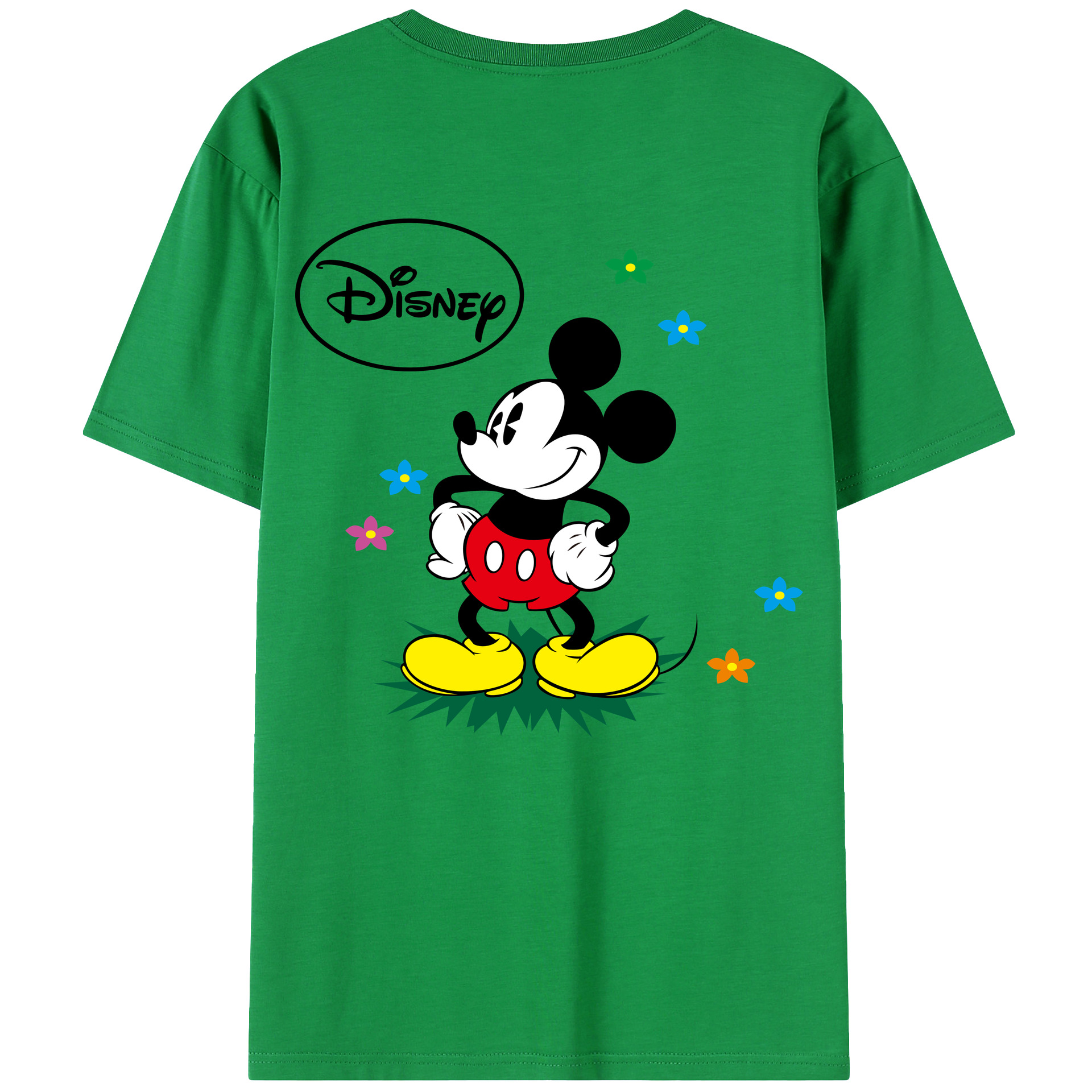 （画像用） ミッキーマウス Mickey Mouse レディース半袖Tシャツ(バックプリント)