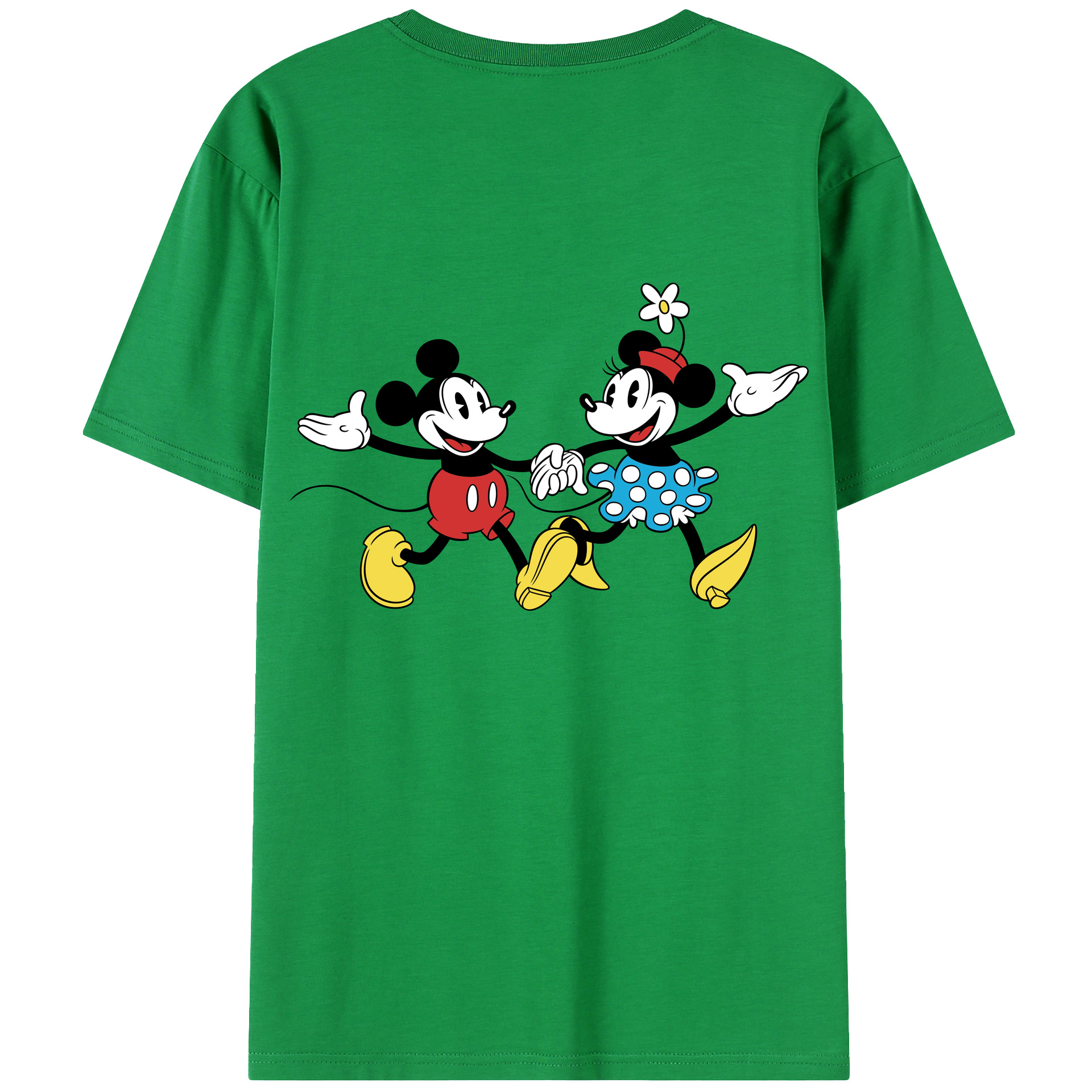 （画像用） ミッキーマウス Mickey Mouse レディース半袖Tシャツ(バックプリント)