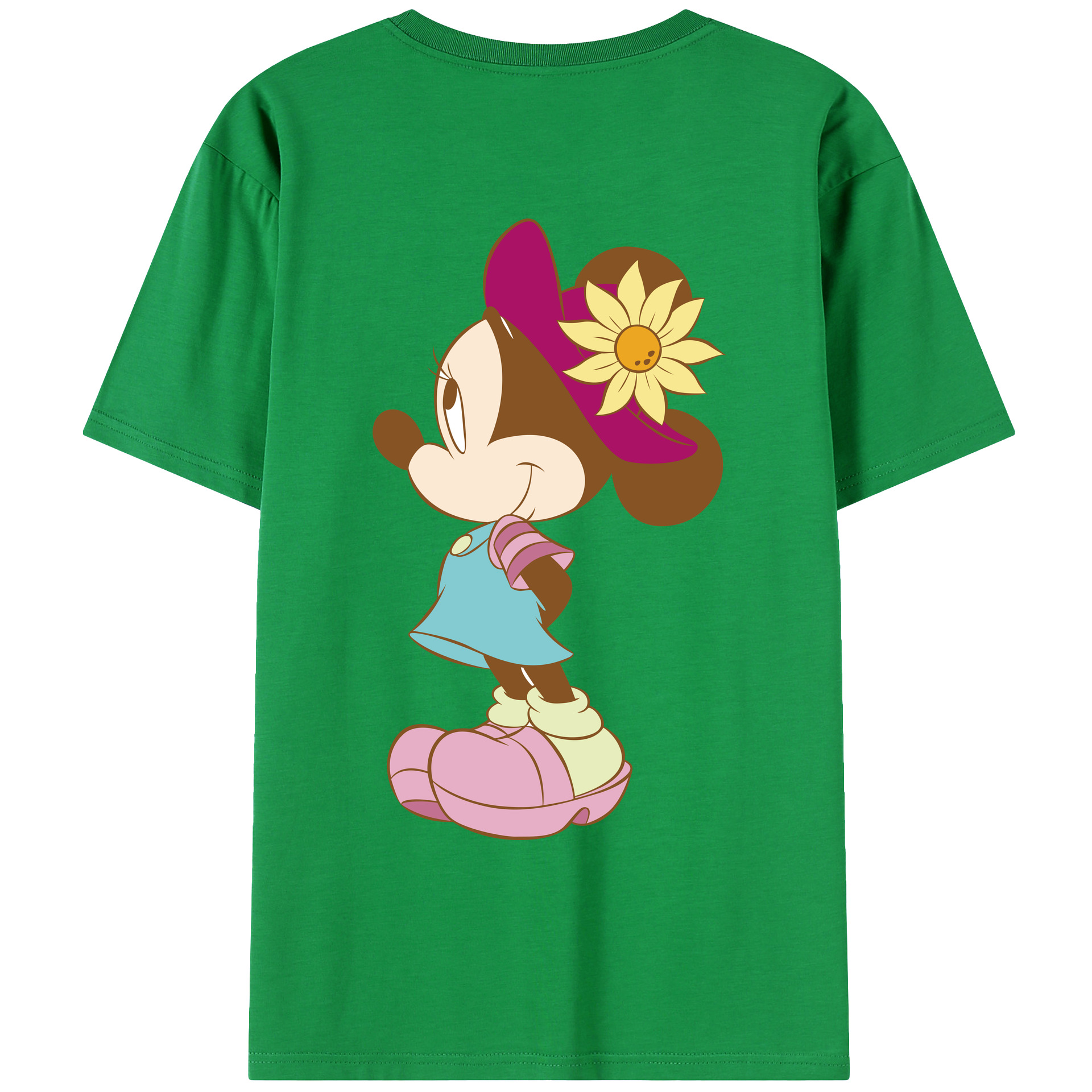 （画像用） ミッキーマウス Mickey Mouse レディース半袖Tシャツ(バックプリント)