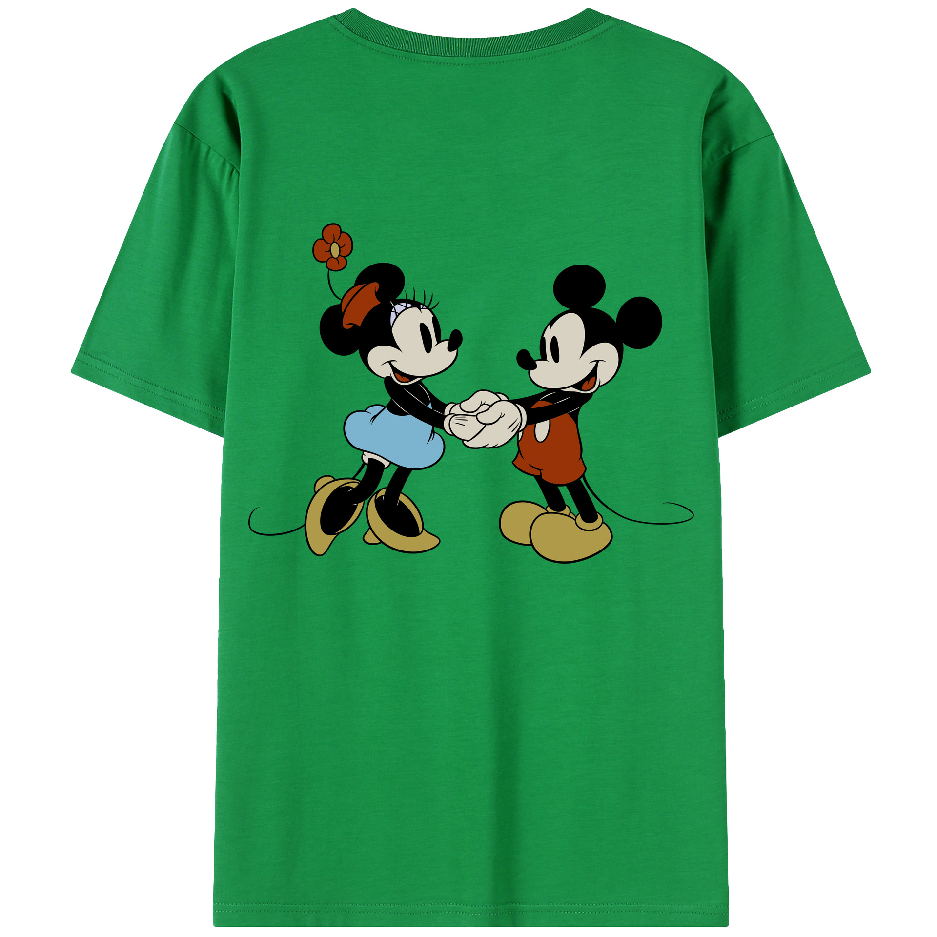 （画像用） ミッキーマウス Mickey Mouse レディース半袖Tシャツ(バックプリント)