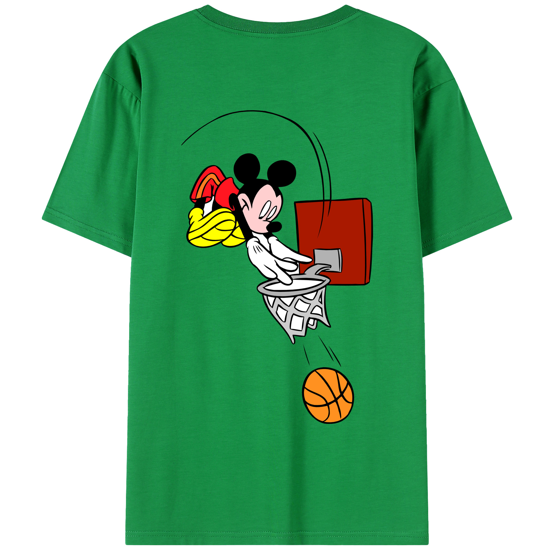 （画像用） ミッキーマウス Mickey Mouse レディース半袖Tシャツ(バックプリント)
