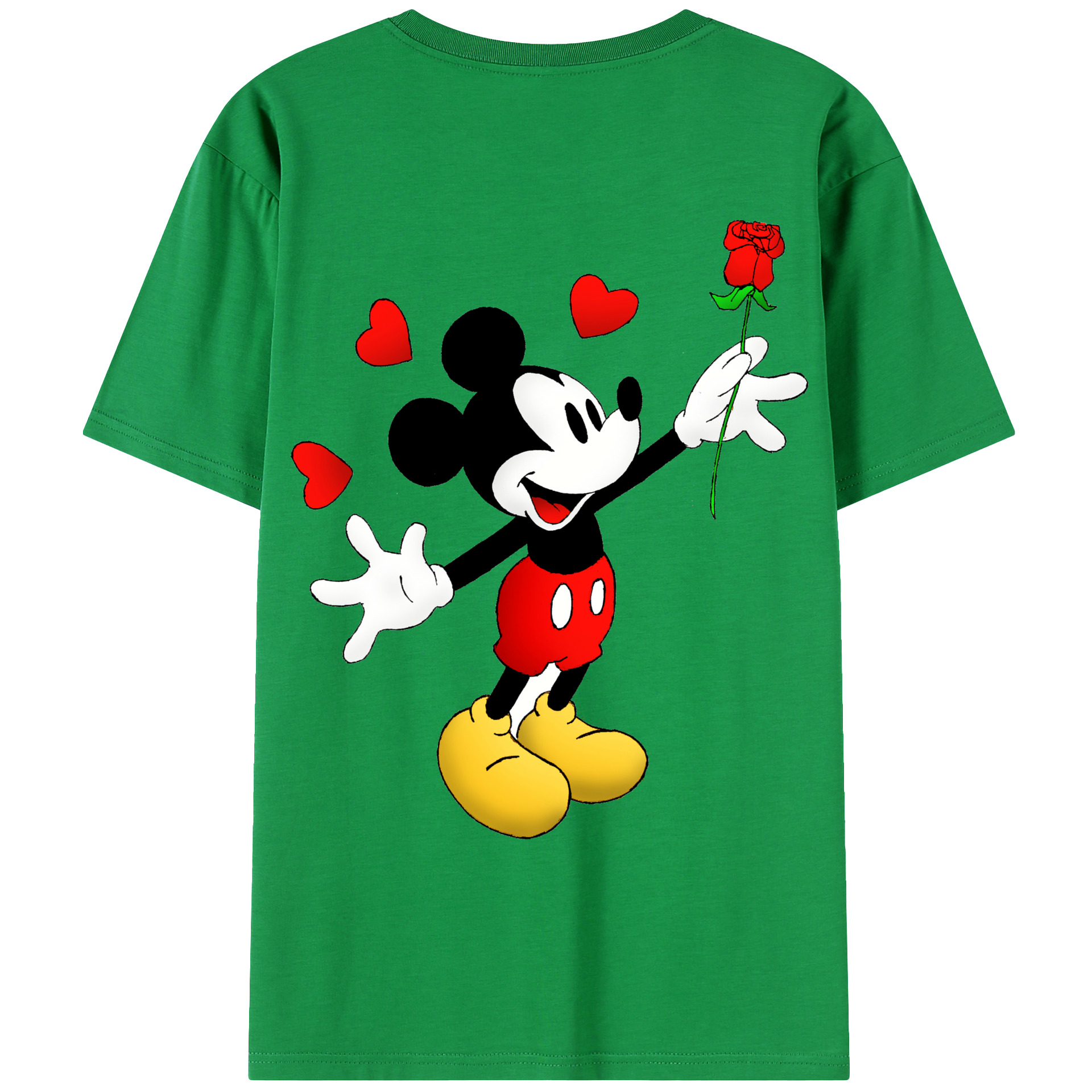 （画像用） ミッキーマウス Mickey Mouse レディース半袖Tシャツ(バックプリント)