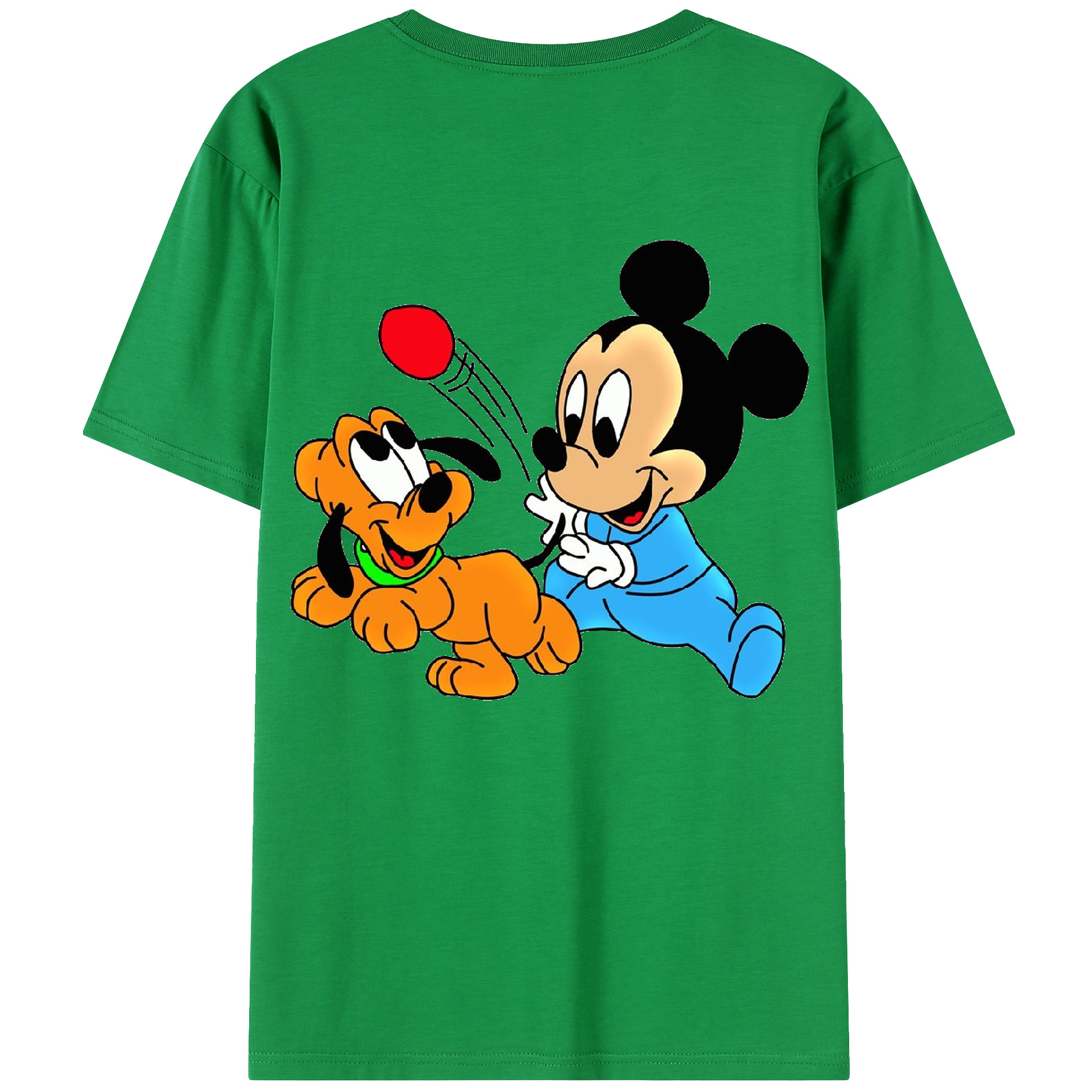 （画像用） ミッキーマウス Mickey Mouse レディース半袖Tシャツ(バックプリント)