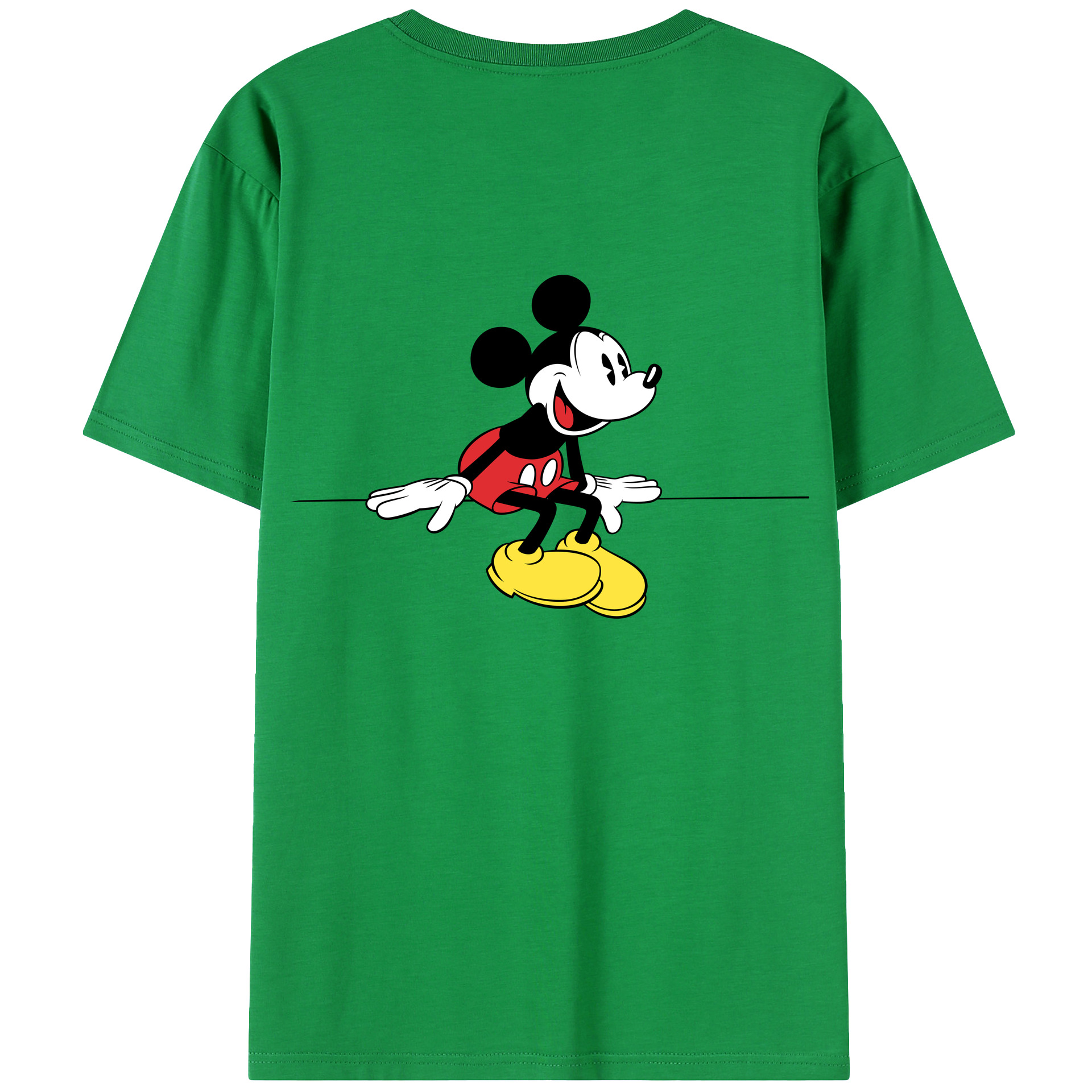 （画像用） ミッキーマウス Mickey Mouse レディース半袖Tシャツ(バックプリント)