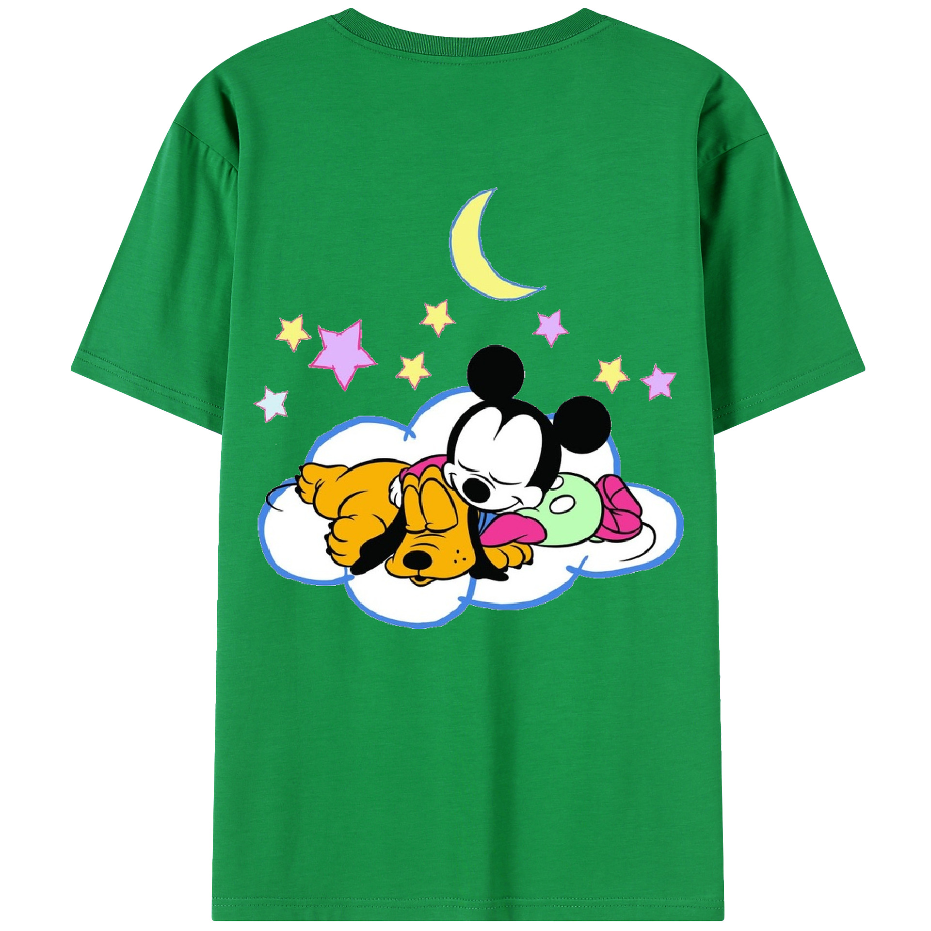 （画像用） ミッキーマウス Mickey Mouse レディース半袖Tシャツ(バックプリント)