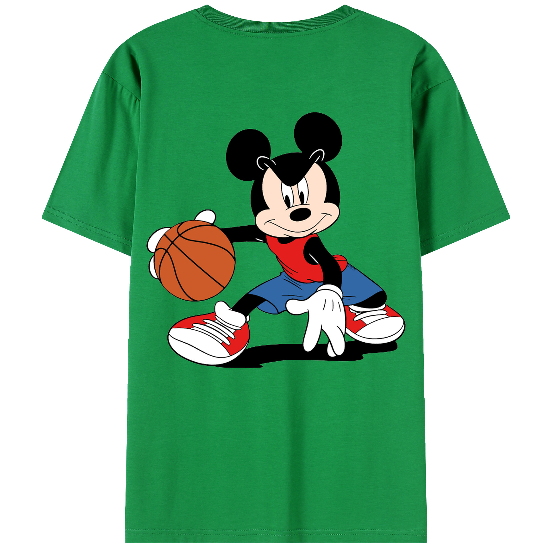 （画像用） ミッキーマウス Mickey Mouse レディース半袖Tシャツ(バックプリント)