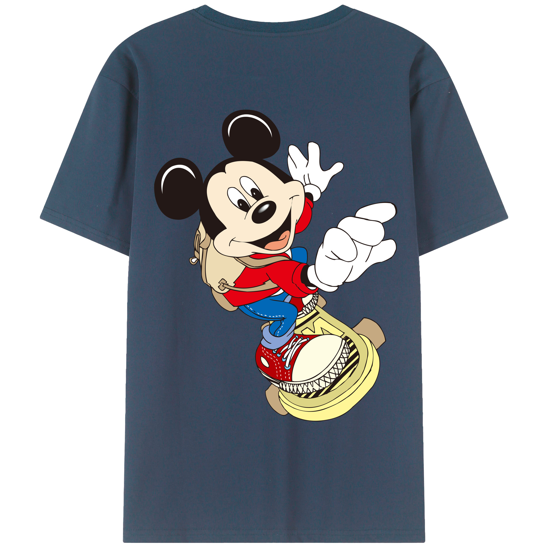 （画像用） ミッキーマウス Mickey Mouse レディース半袖Tシャツ(バックプリント)