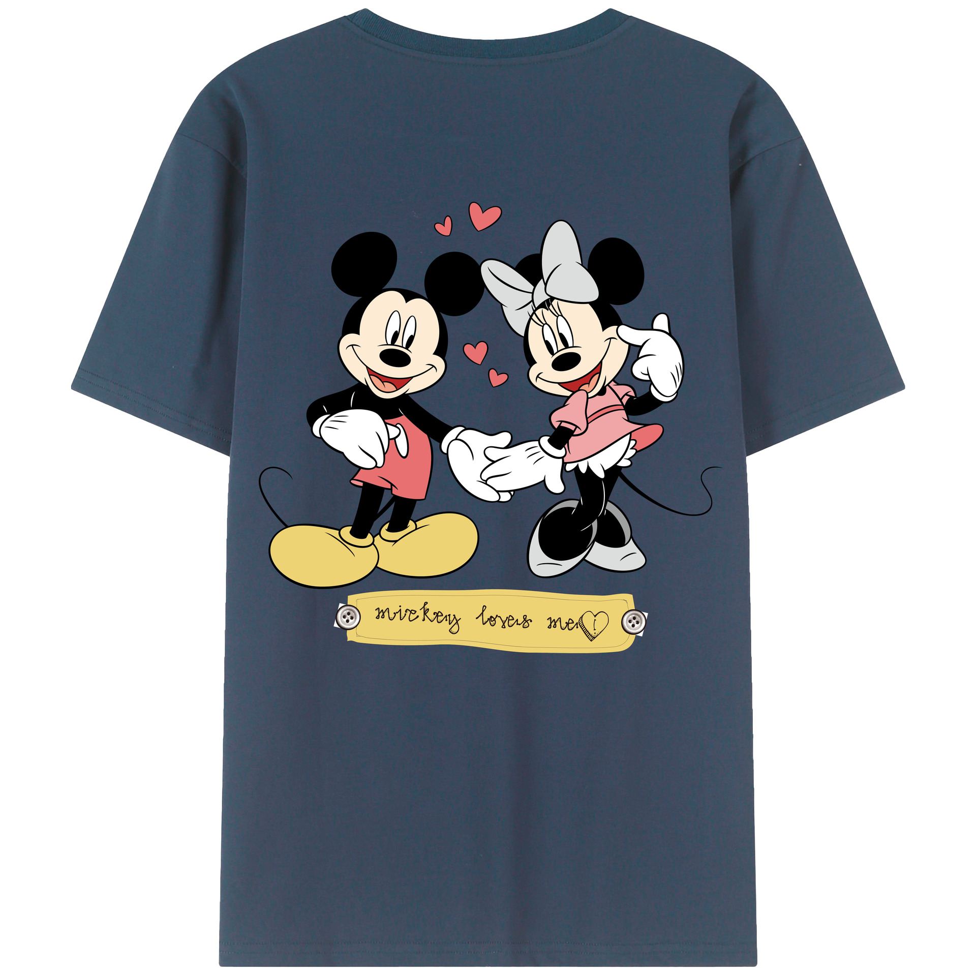 （画像用） ミッキーマウス Mickey Mouse レディース半袖Tシャツ(バックプリント)