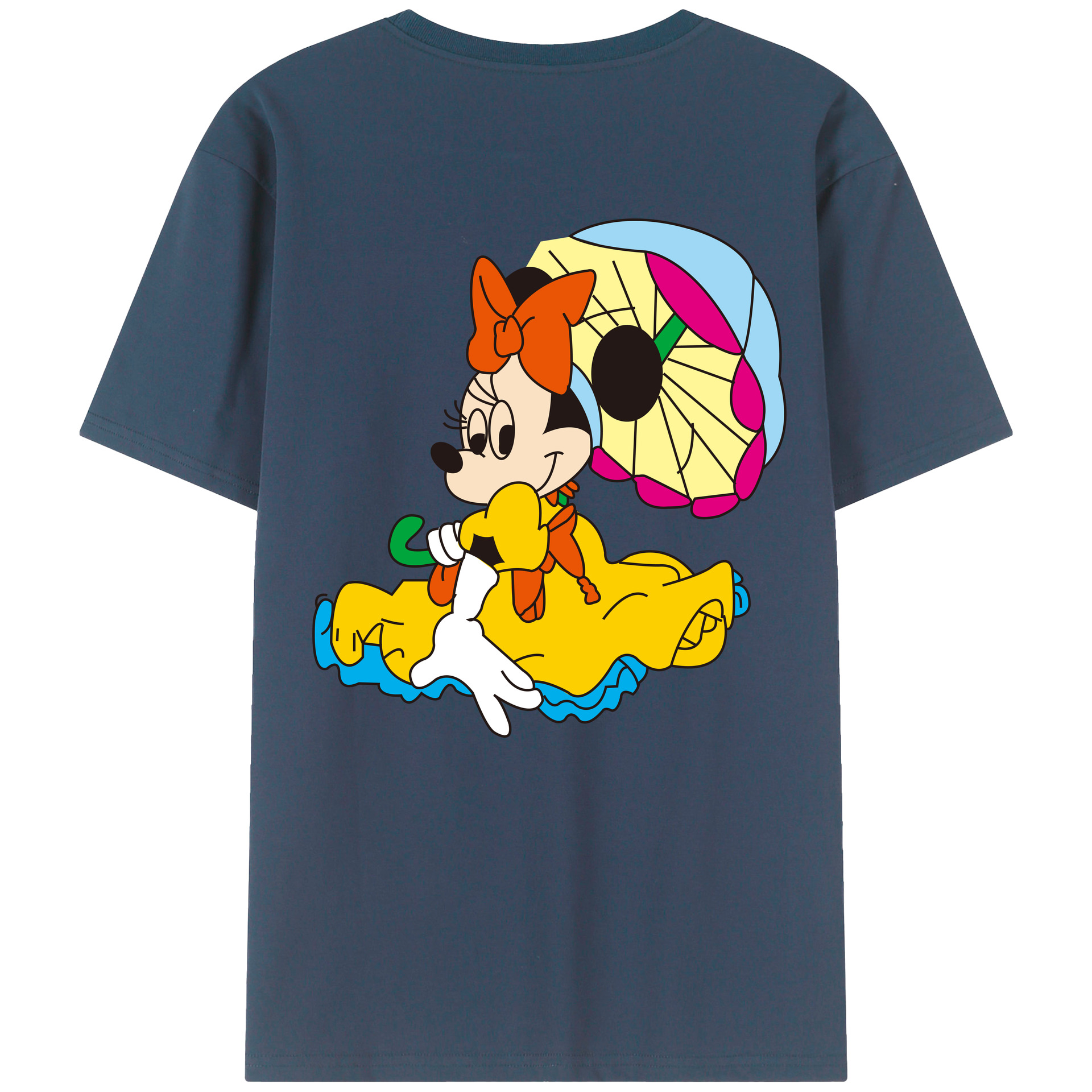（画像用） ミッキーマウス Mickey Mouse レディース半袖Tシャツ(バックプリント)