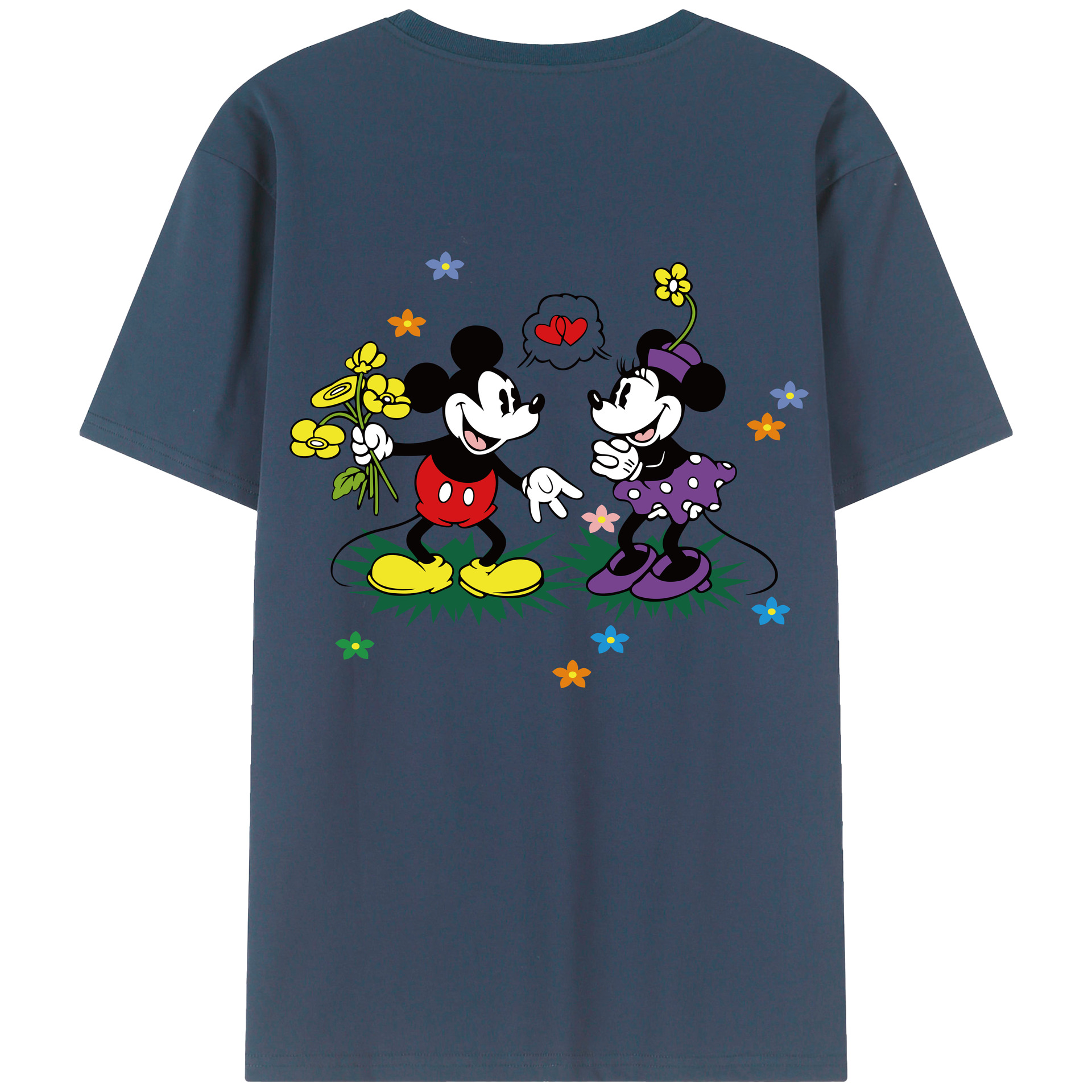 （画像用） ミッキーマウス Mickey Mouse レディース半袖Tシャツ(バックプリント)