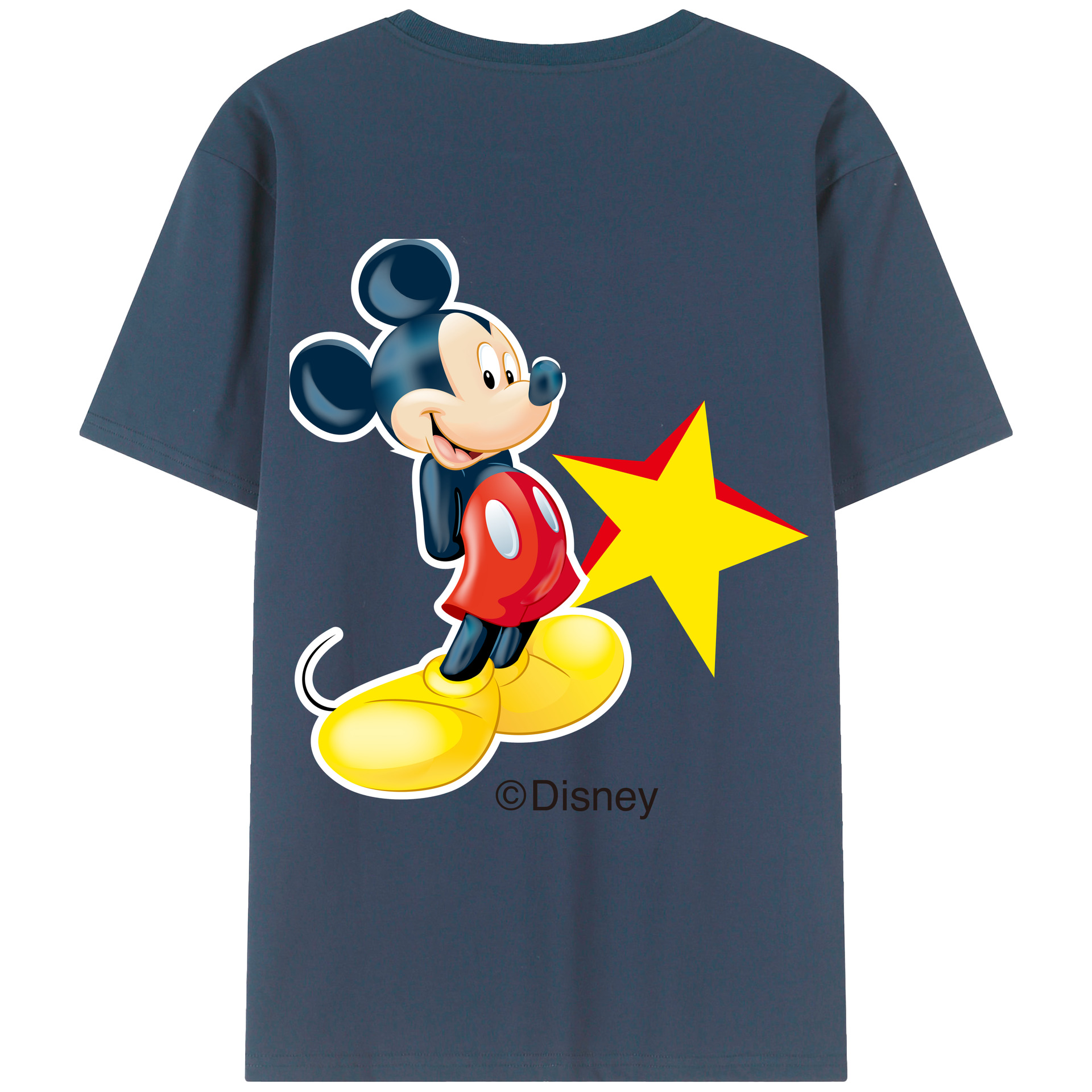 （画像用） ミッキーマウス Mickey Mouse レディース半袖Tシャツ(バックプリント)