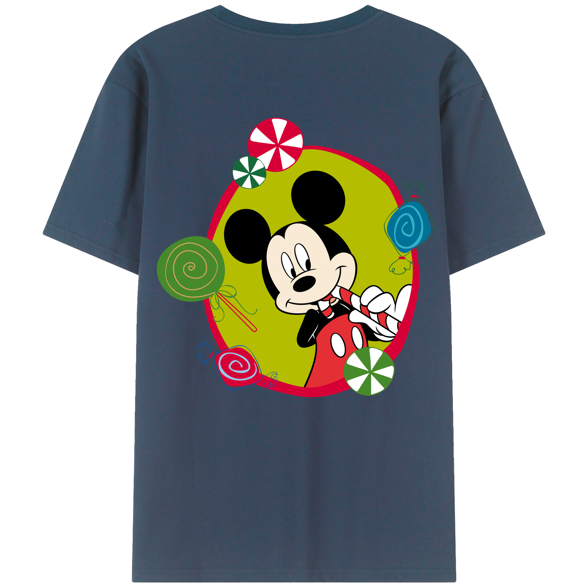 （画像用） ミッキーマウス Mickey Mouse レディース半袖Tシャツ(バックプリント)