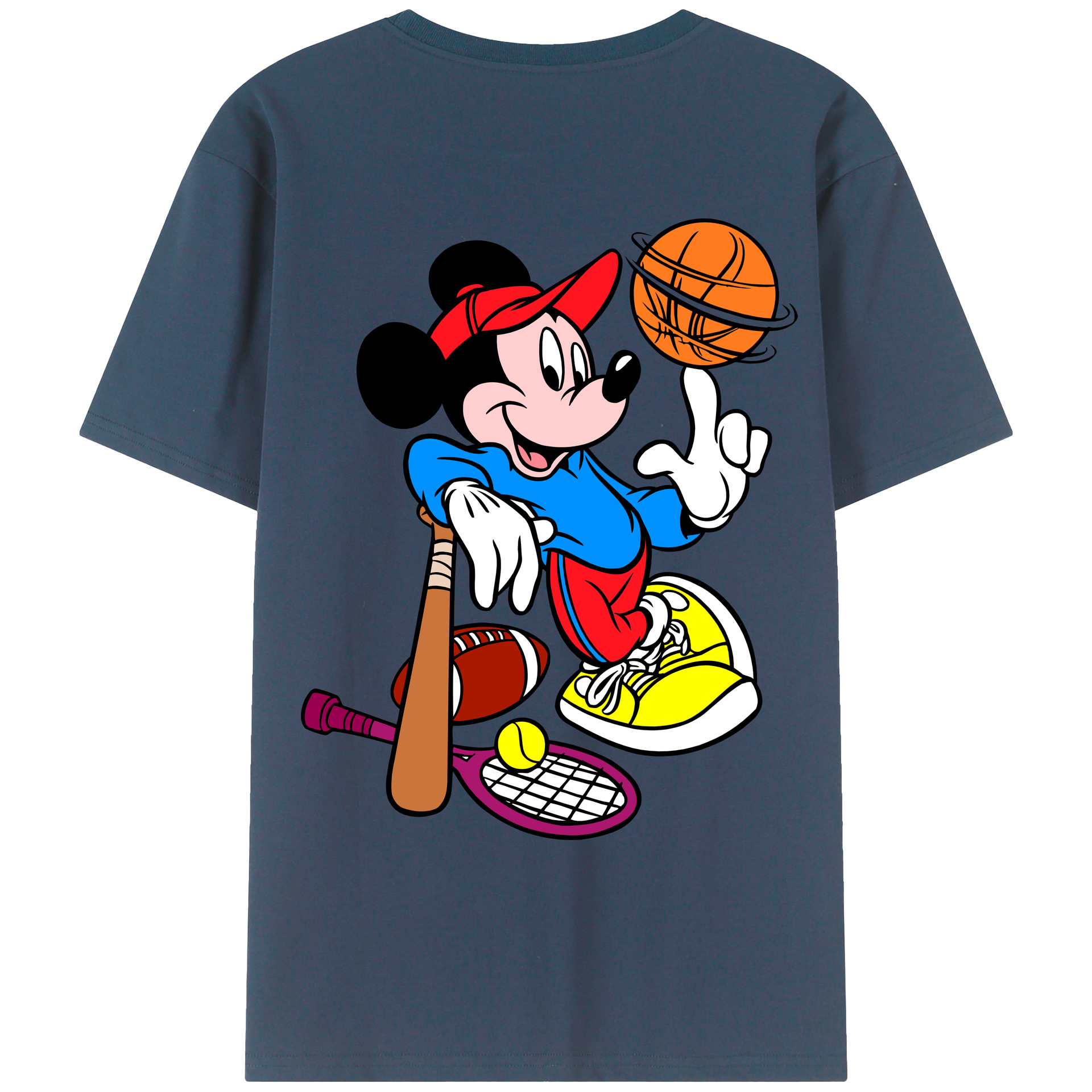（画像用） ミッキーマウス Mickey Mouse レディース半袖Tシャツ(バックプリント)