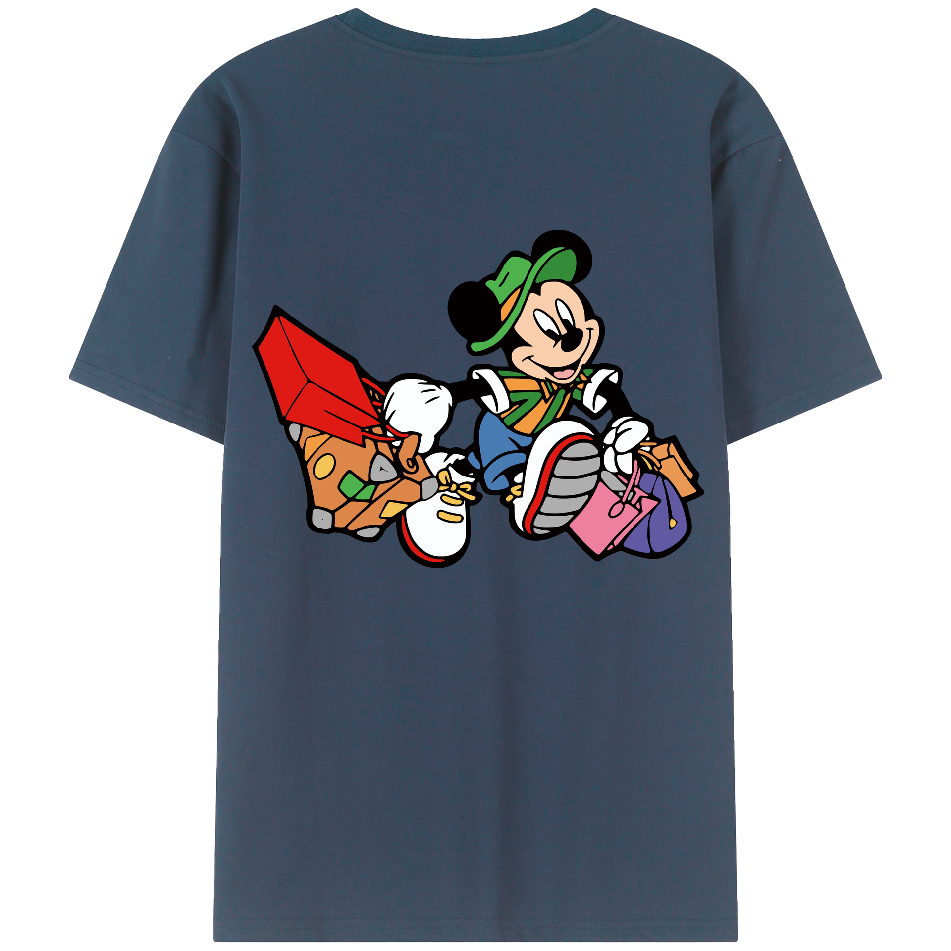 （画像用） ミッキーマウス Mickey Mouse レディース半袖Tシャツ(バックプリント)