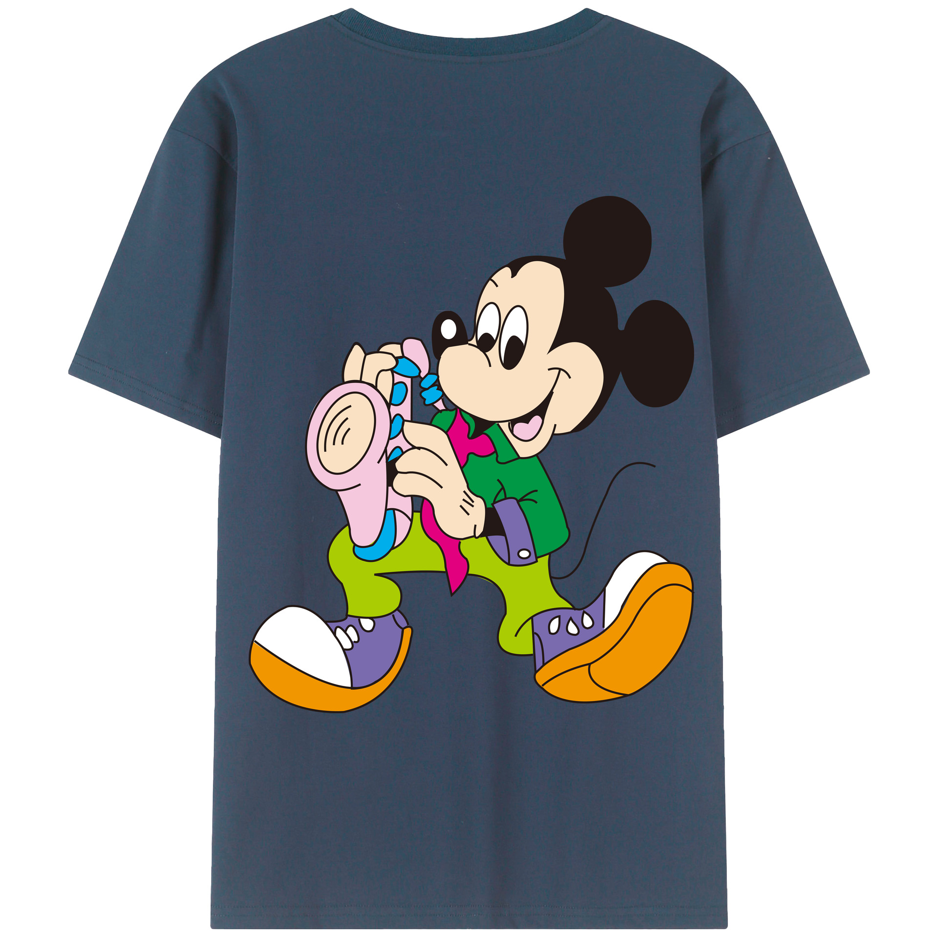 （画像用） ミッキーマウス Mickey Mouse レディース半袖Tシャツ(バックプリント)
