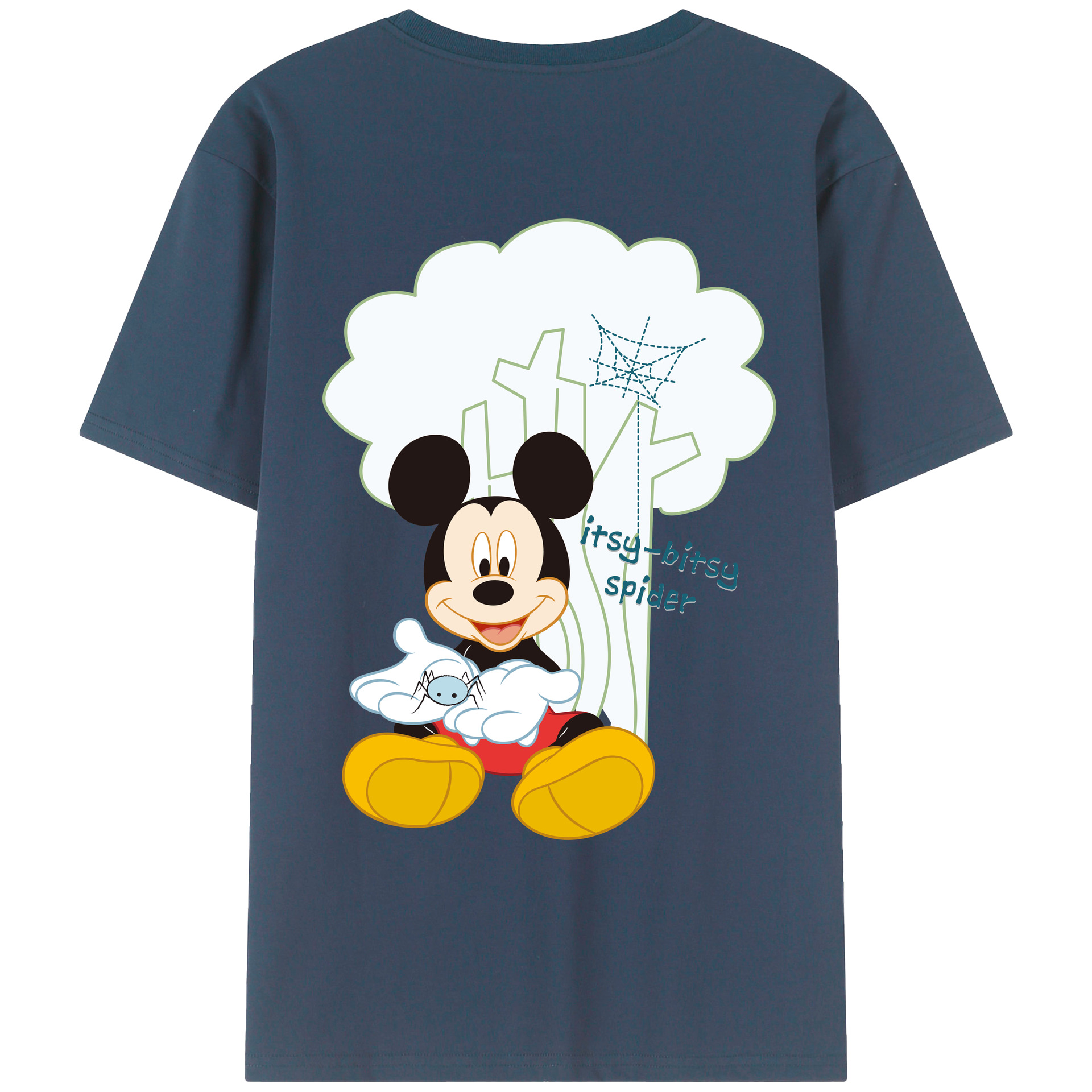 （画像用） ミッキーマウス Mickey Mouse レディース半袖Tシャツ(バックプリント)