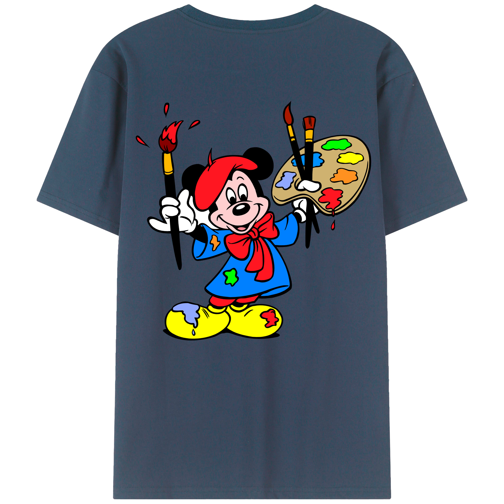 （画像用） ミッキーマウス Mickey Mouse レディース半袖Tシャツ(バックプリント)