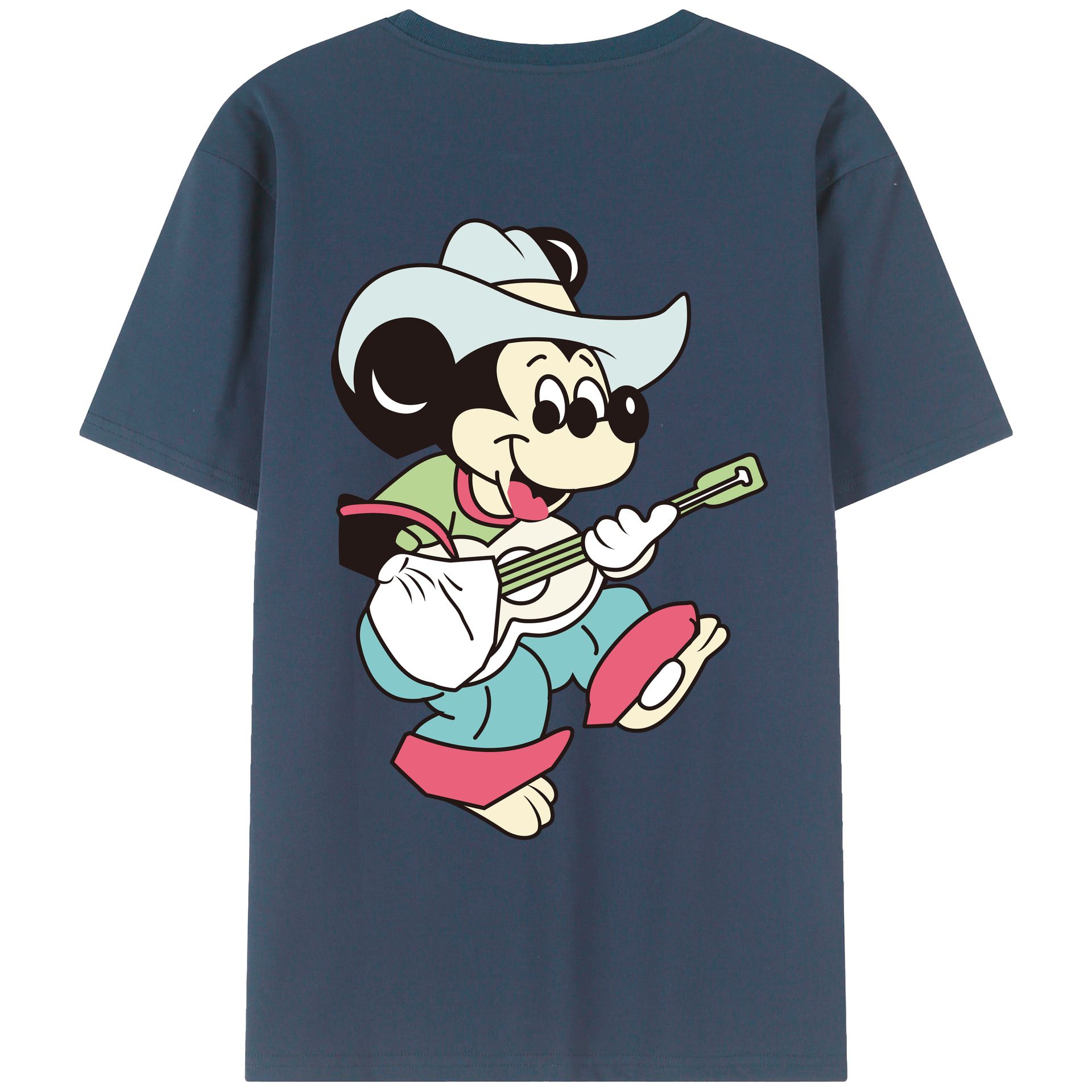 （画像用） ミッキーマウス Mickey Mouse レディース半袖Tシャツ(バックプリント)