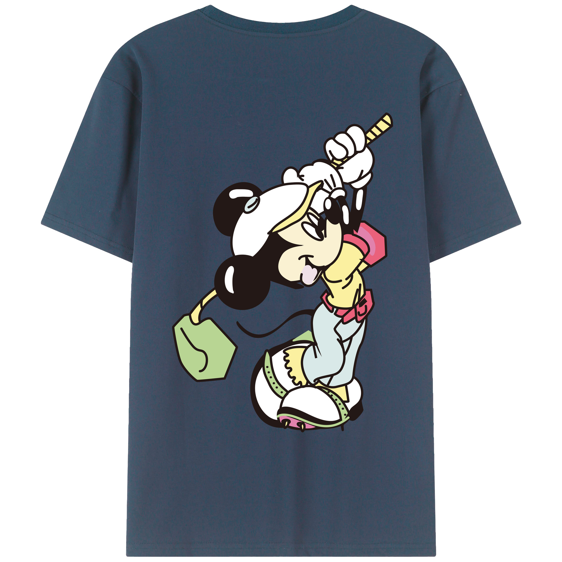 （画像用） ミッキーマウス Mickey Mouse レディース半袖Tシャツ(バックプリント)