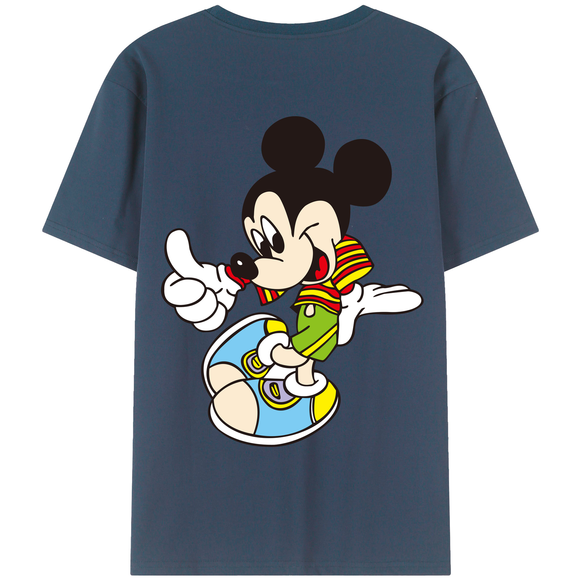 （画像用） ミッキーマウス Mickey Mouse レディース半袖Tシャツ(バックプリント)