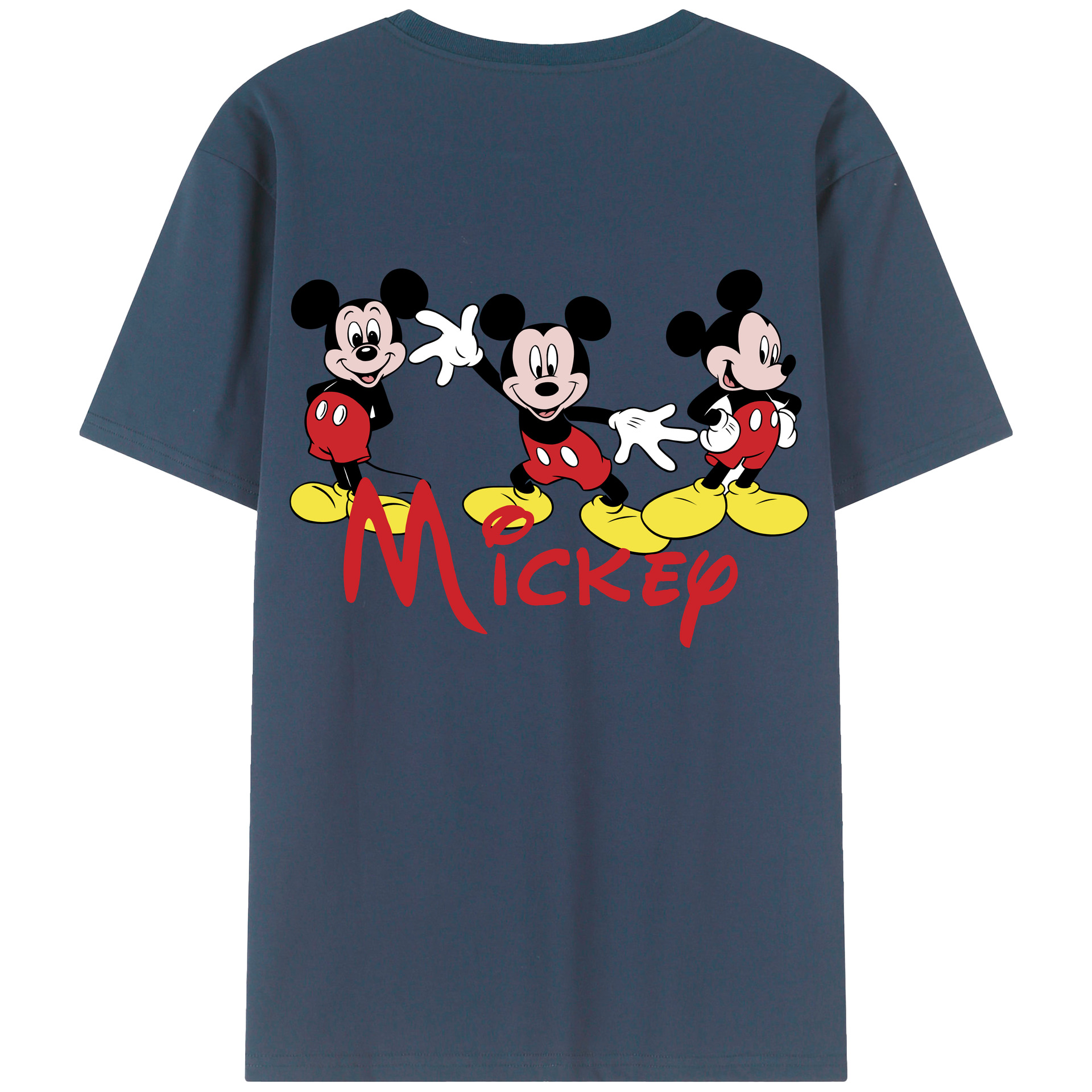 （画像用） ミッキーマウス Mickey Mouse レディース半袖Tシャツ(バックプリント)
