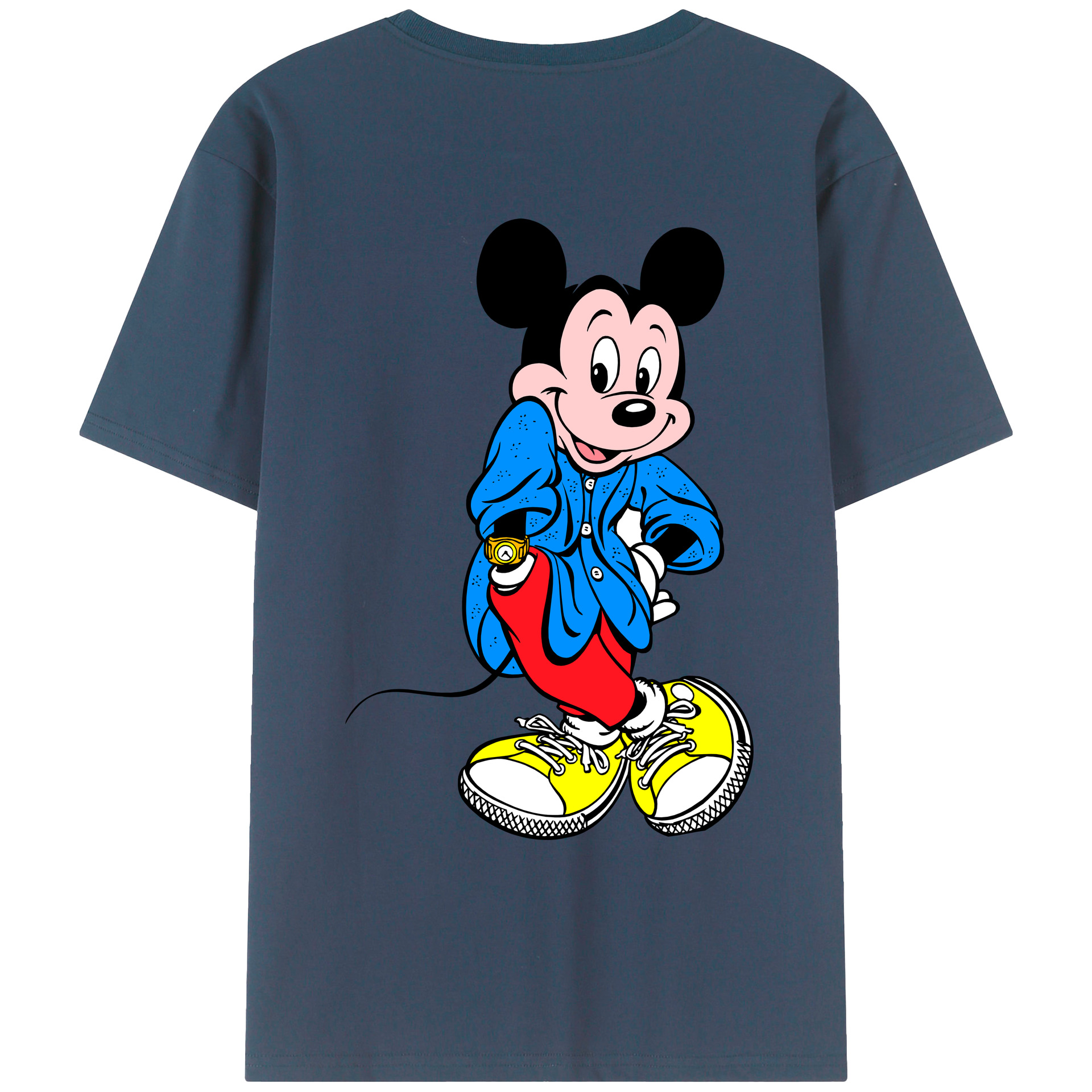 （画像用） ミッキーマウス Mickey Mouse レディース半袖Tシャツ(バックプリント)
