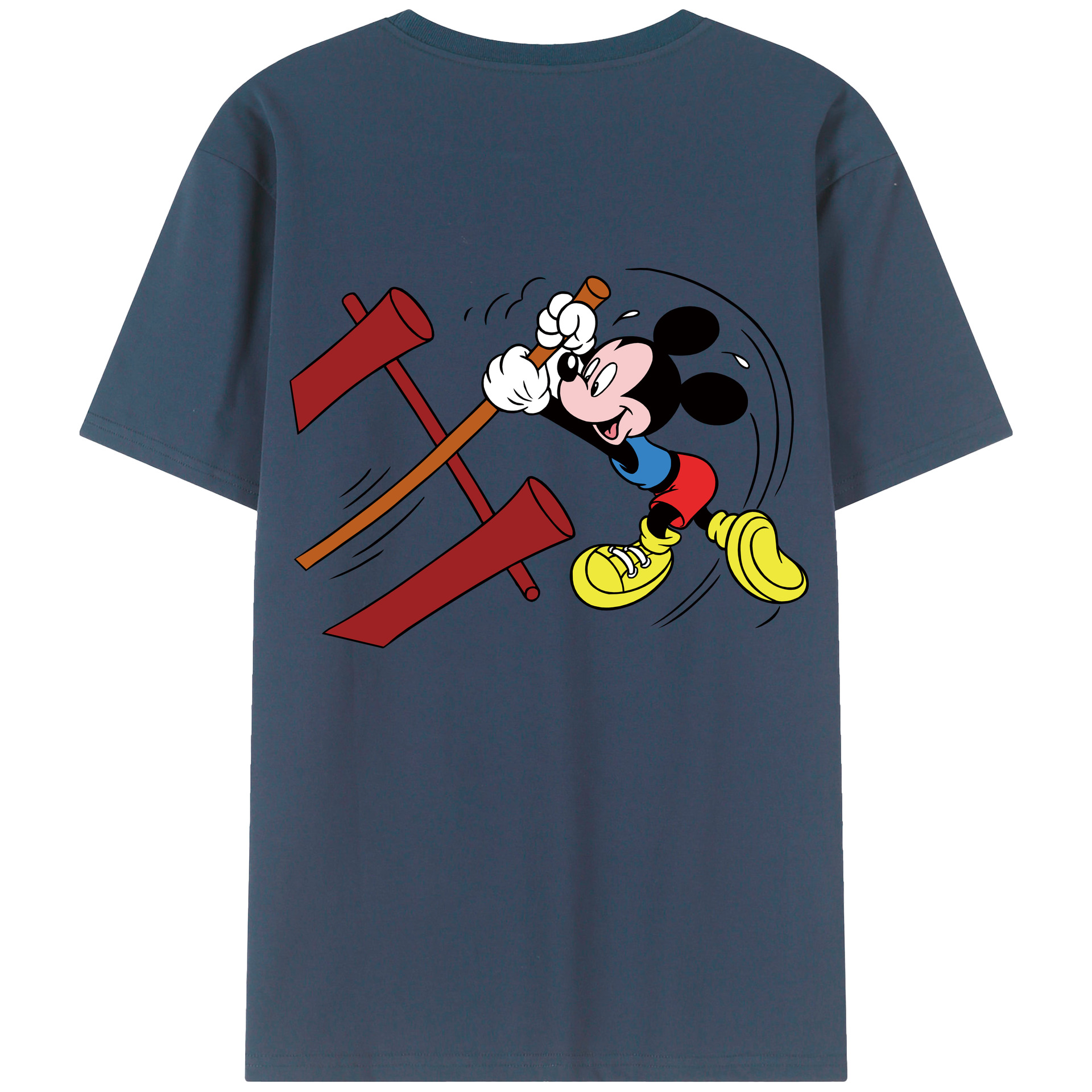 （画像用） ミッキーマウス Mickey Mouse レディース半袖Tシャツ(バックプリント)