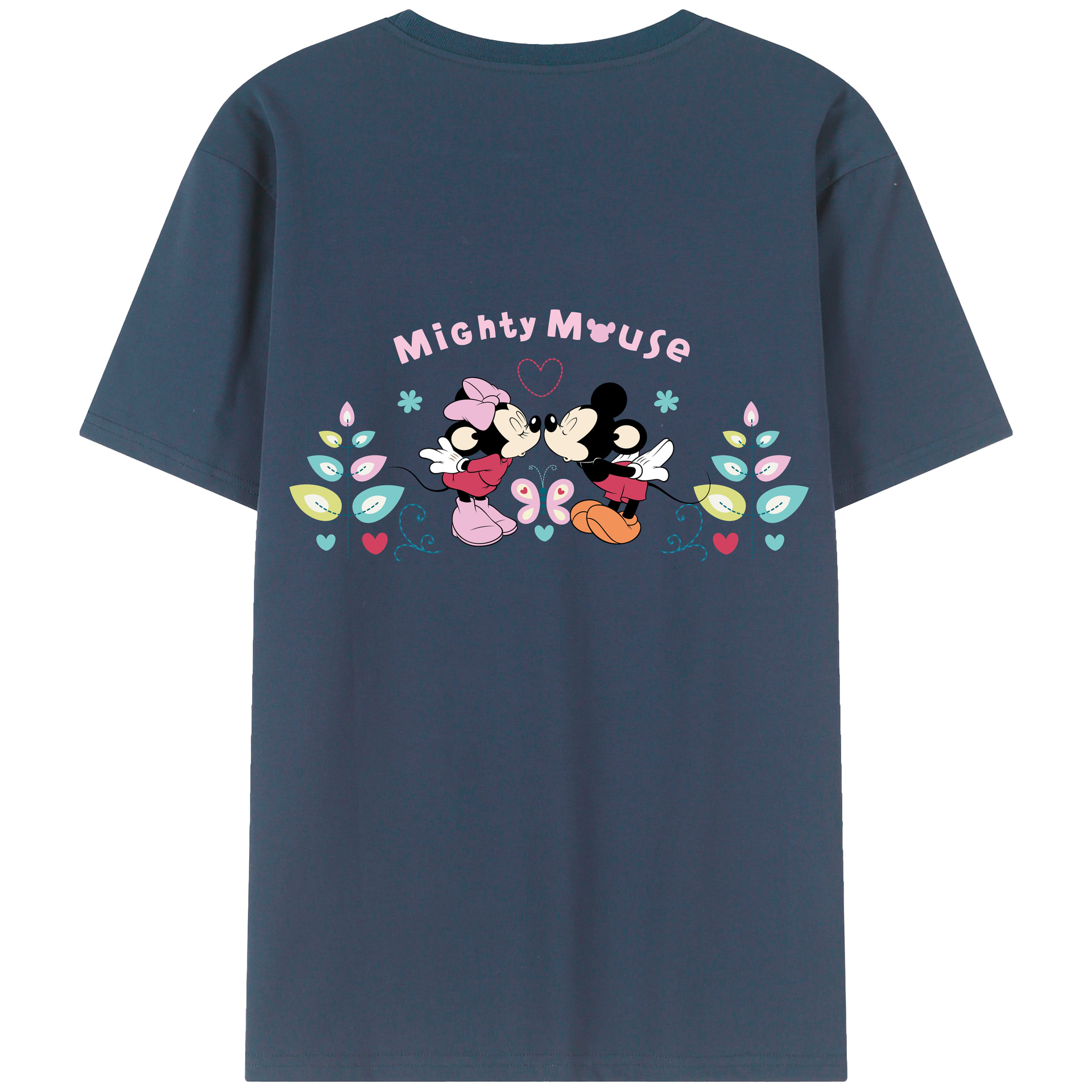 （画像用） ミッキーマウス Mickey Mouse レディース半袖Tシャツ(バックプリント)