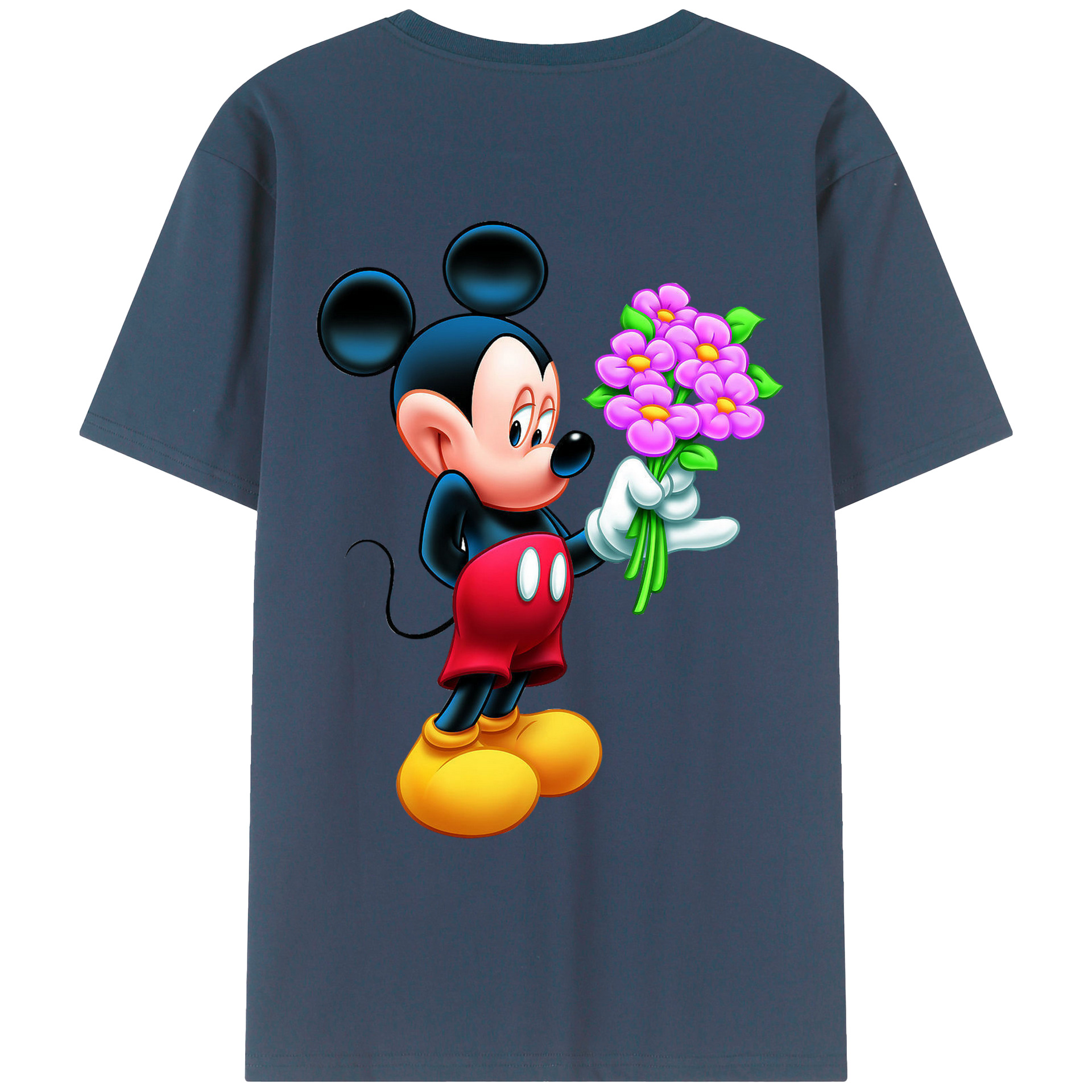 （画像用） ミッキーマウス Mickey Mouse レディース半袖Tシャツ(バックプリント)