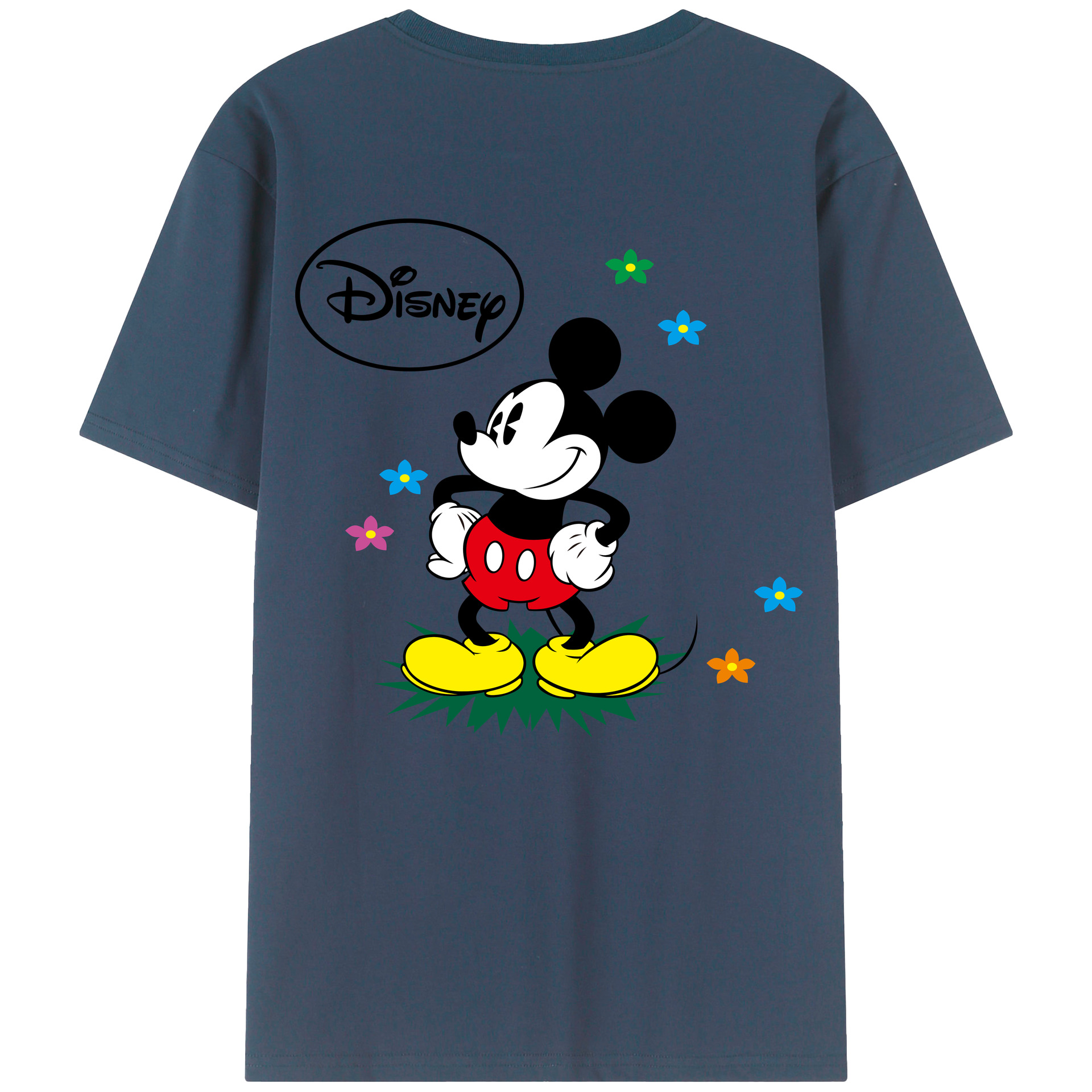 （画像用） ミッキーマウス Mickey Mouse レディース半袖Tシャツ(バックプリント)