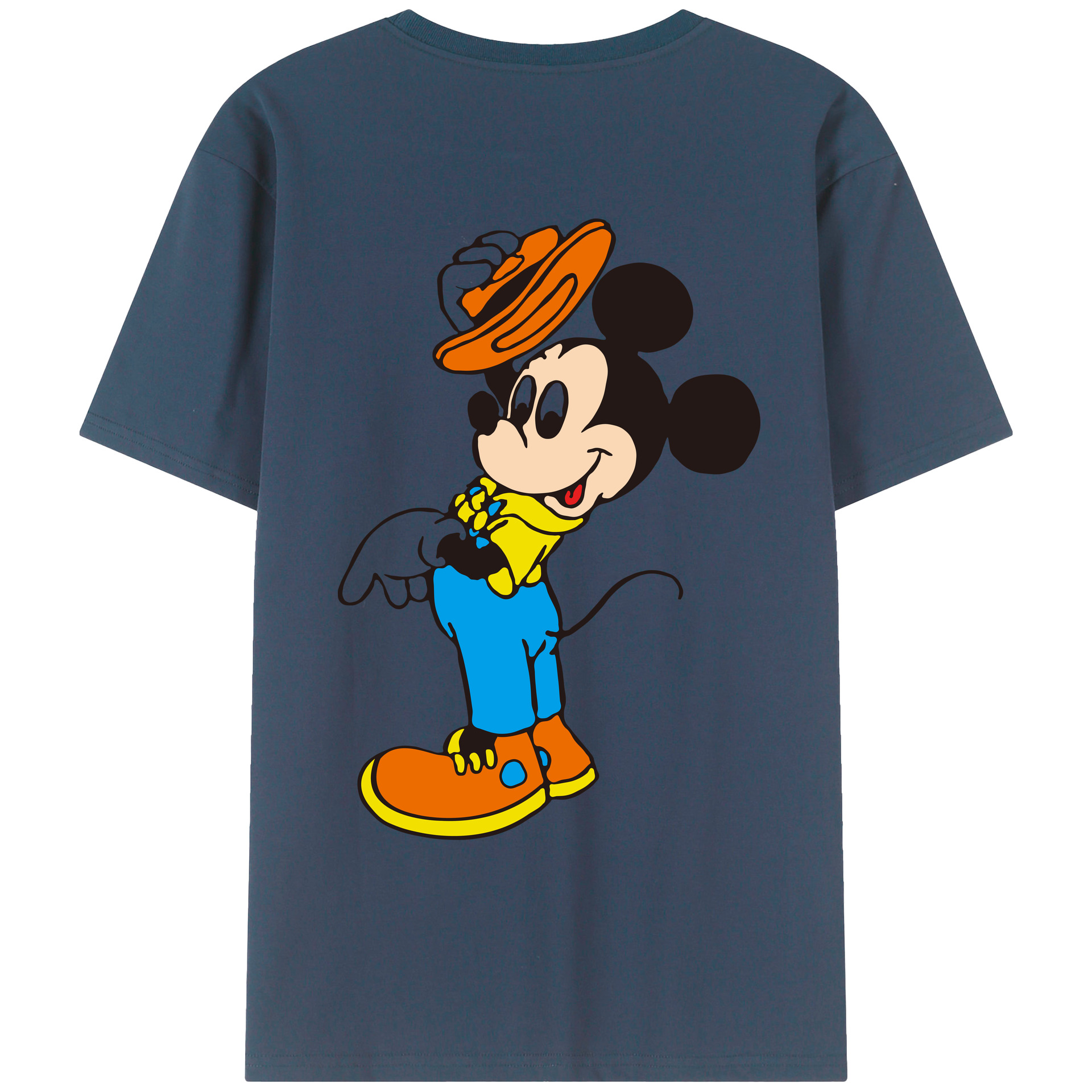 （画像用） ミッキーマウス Mickey Mouse レディース半袖Tシャツ(バックプリント)