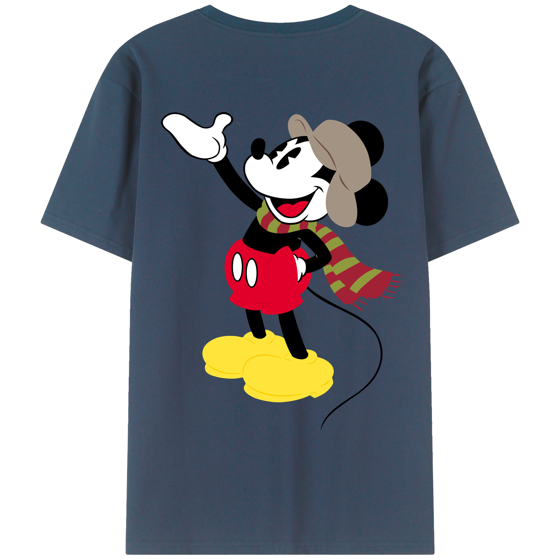 （画像用） ミッキーマウス Mickey Mouse レディース半袖Tシャツ(バックプリント)