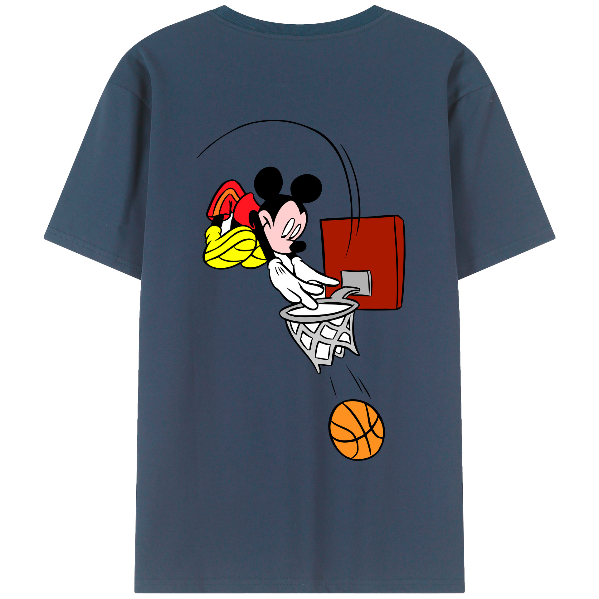 （画像用） ミッキーマウス Mickey Mouse レディース半袖Tシャツ(バックプリント)