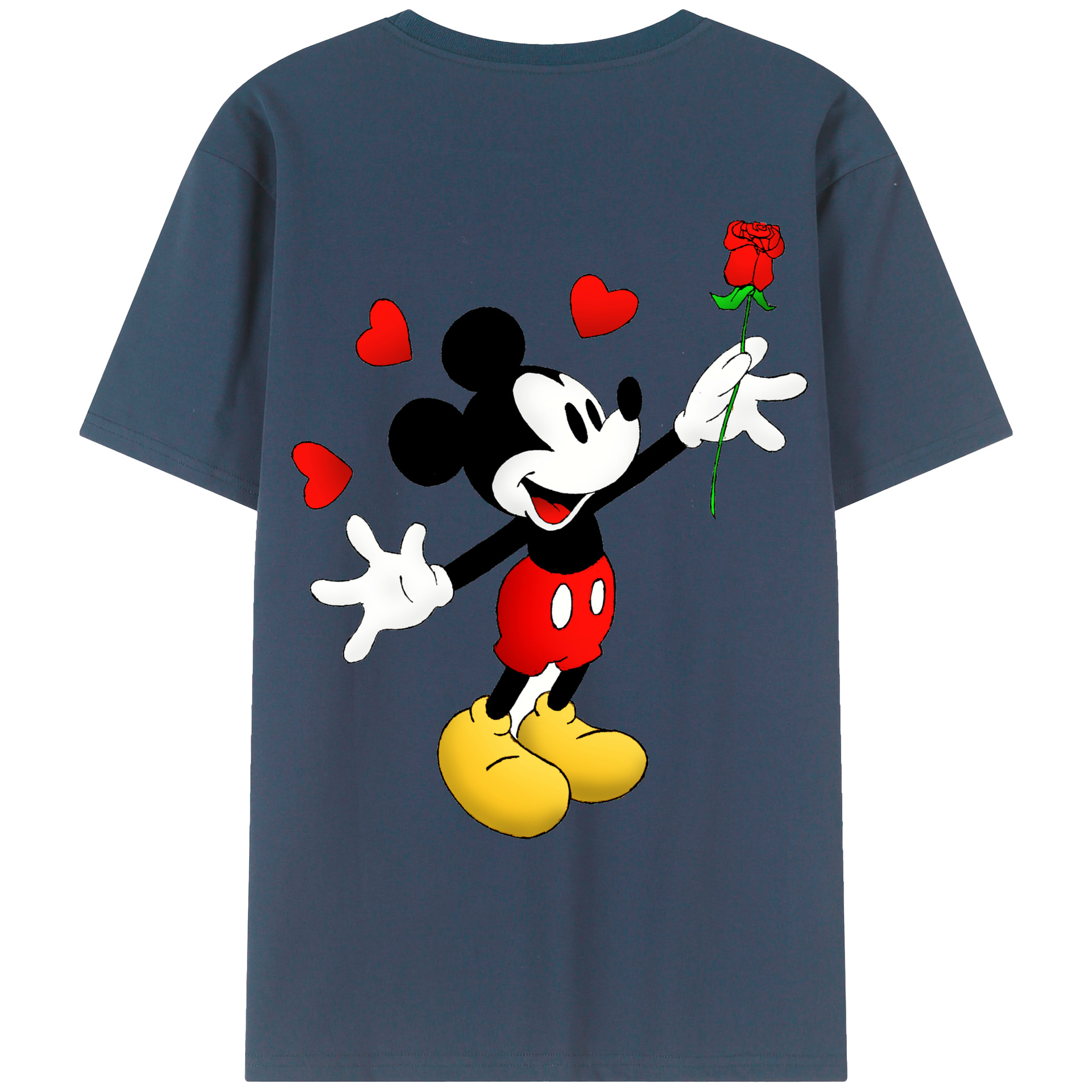 （画像用） ミッキーマウス Mickey Mouse レディース半袖Tシャツ(バックプリント)