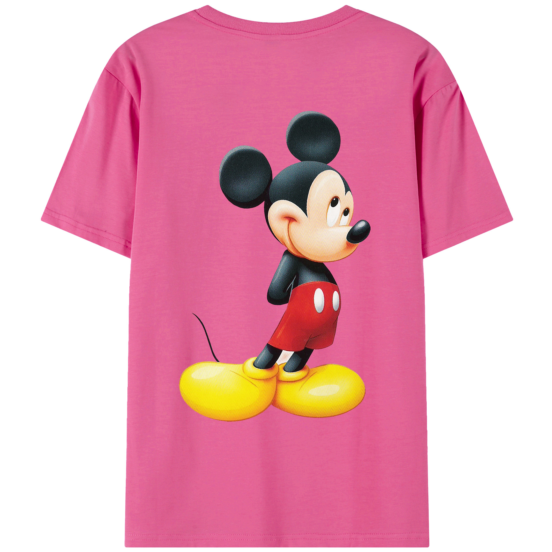 （画像用） ミッキーマウス Mickey Mouse レディース半袖Tシャツ(バックプリント)